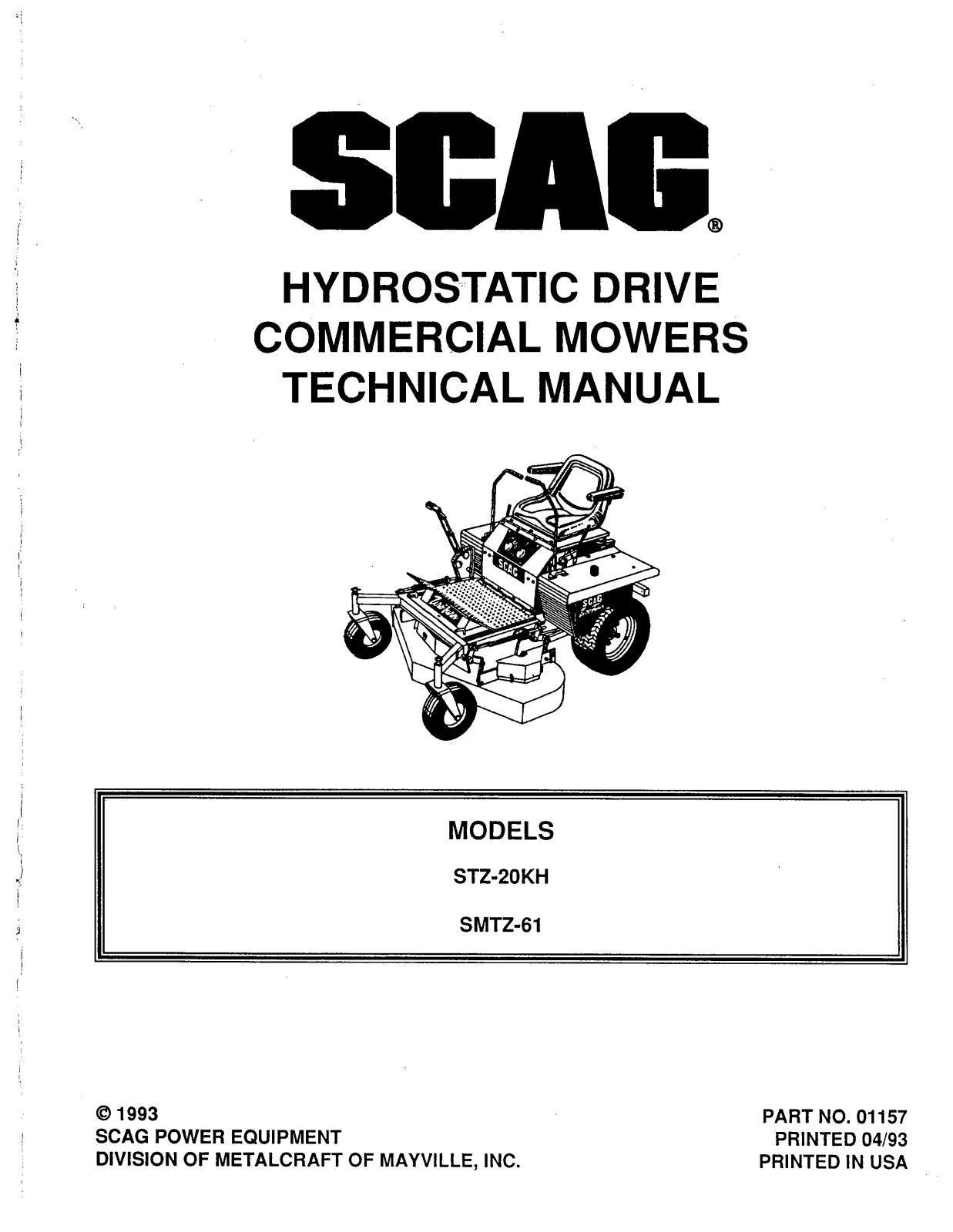 Scag SMTZ - 81, SMTZ-61, STZ-20KH User Manual