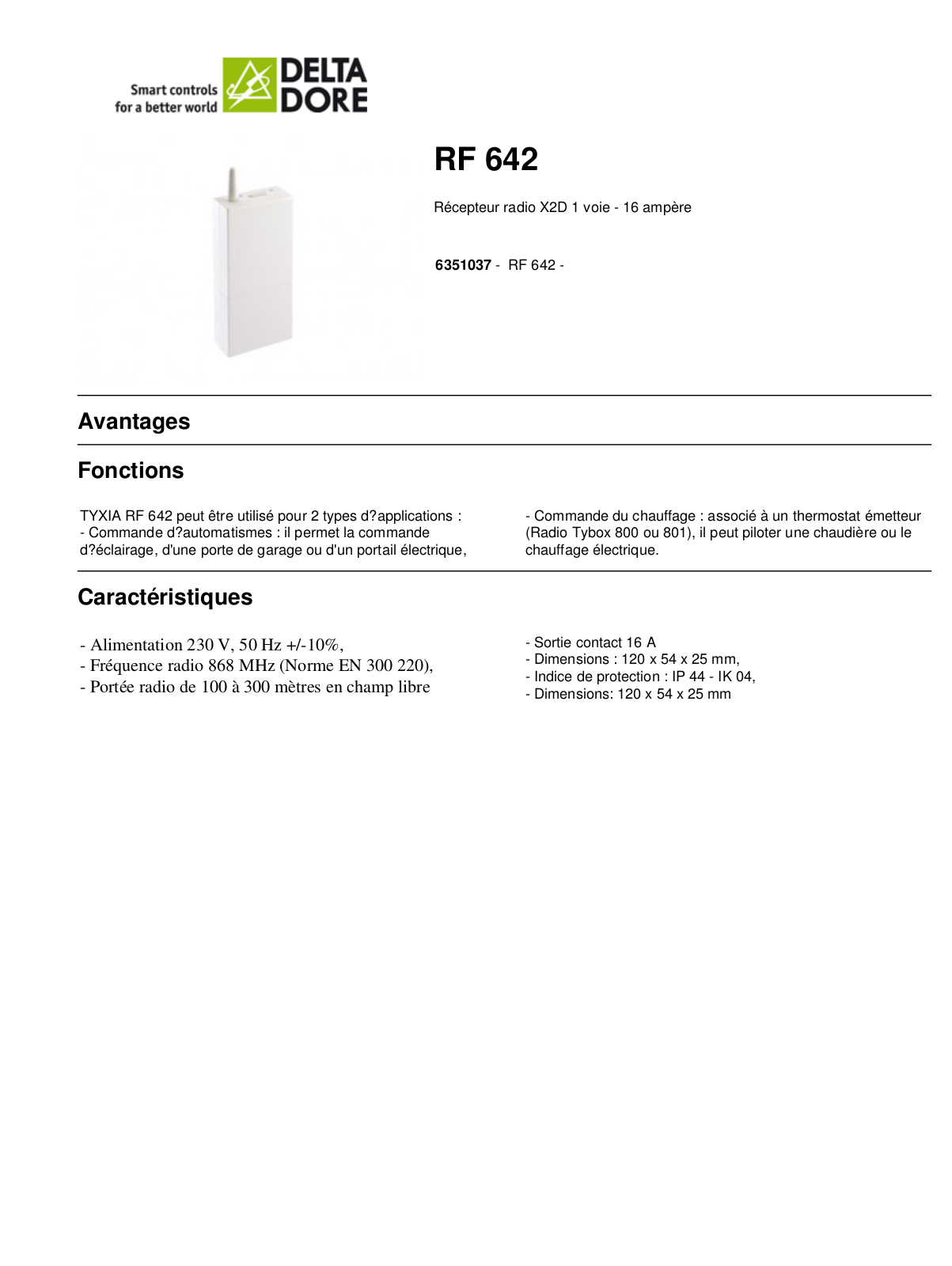 DELTA DORE RF 642 User Manual - ManualMachine.com