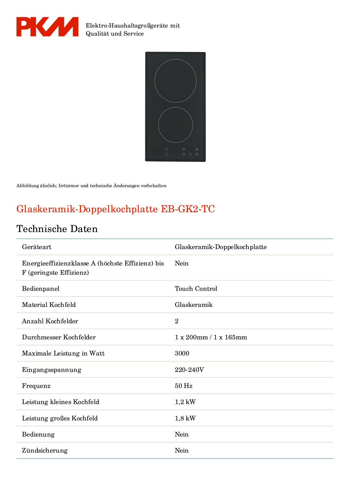 PKM EB-GK2-TC User Manual