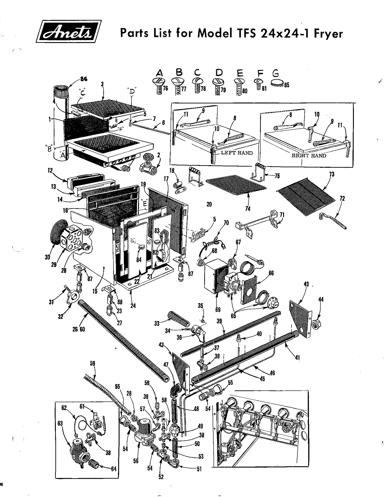 Anets TFS24X24-1 Parts List