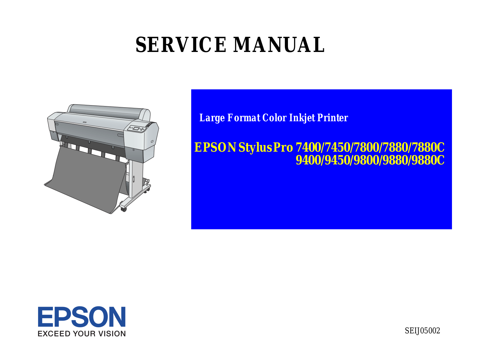 Epson 7400, 7880, 7800, 9400, 9800 Service Manual
