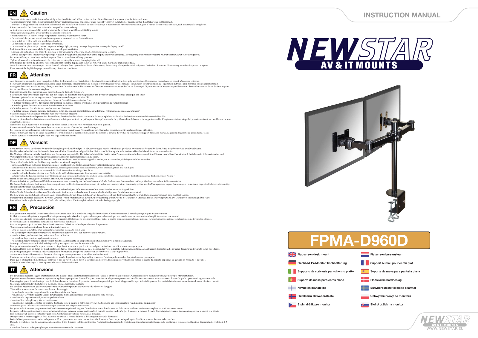 Newstar FPMA-D960D User Manual