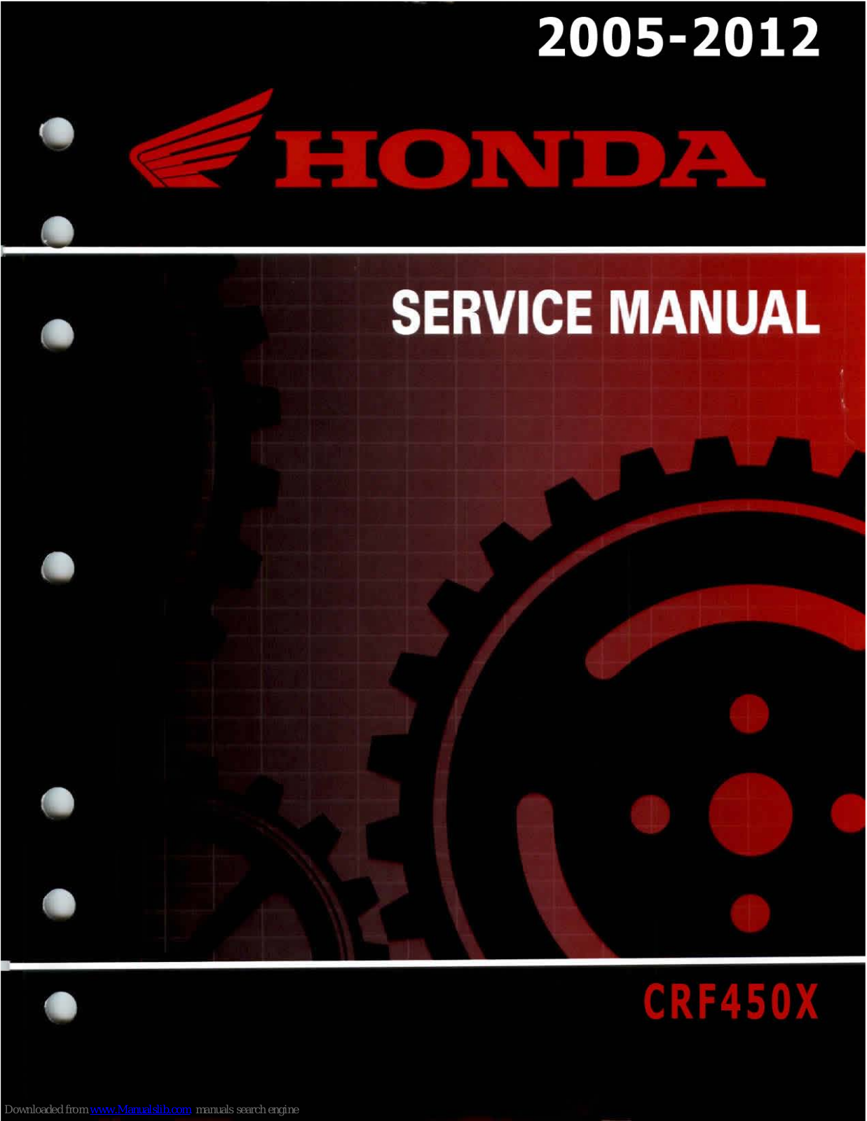 Honda CRF450X (2010), CRF450X (2007), CRF450X (2006), CRF450X (2008), CRF450X (2009) Service Manual