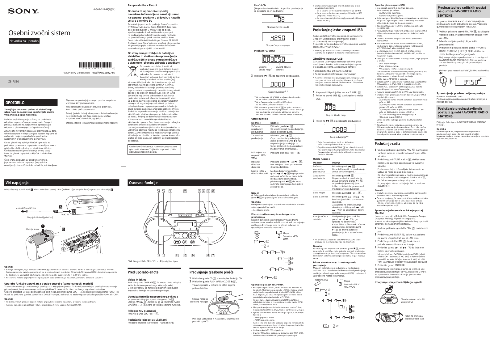 Sony ZS-PS50 User guide