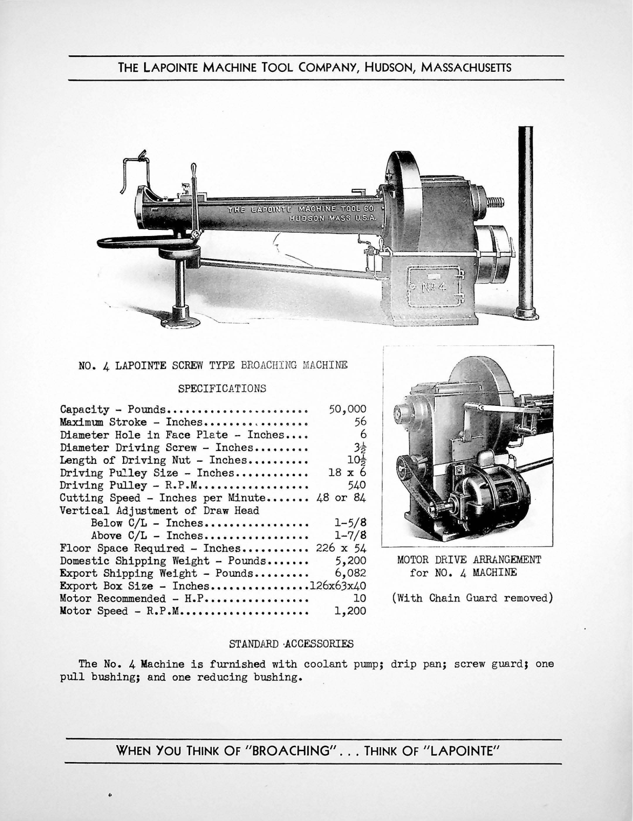 LaPointe Machine Tool No. 4 Screw Type Broaching Machine Other - ManualMachine.com