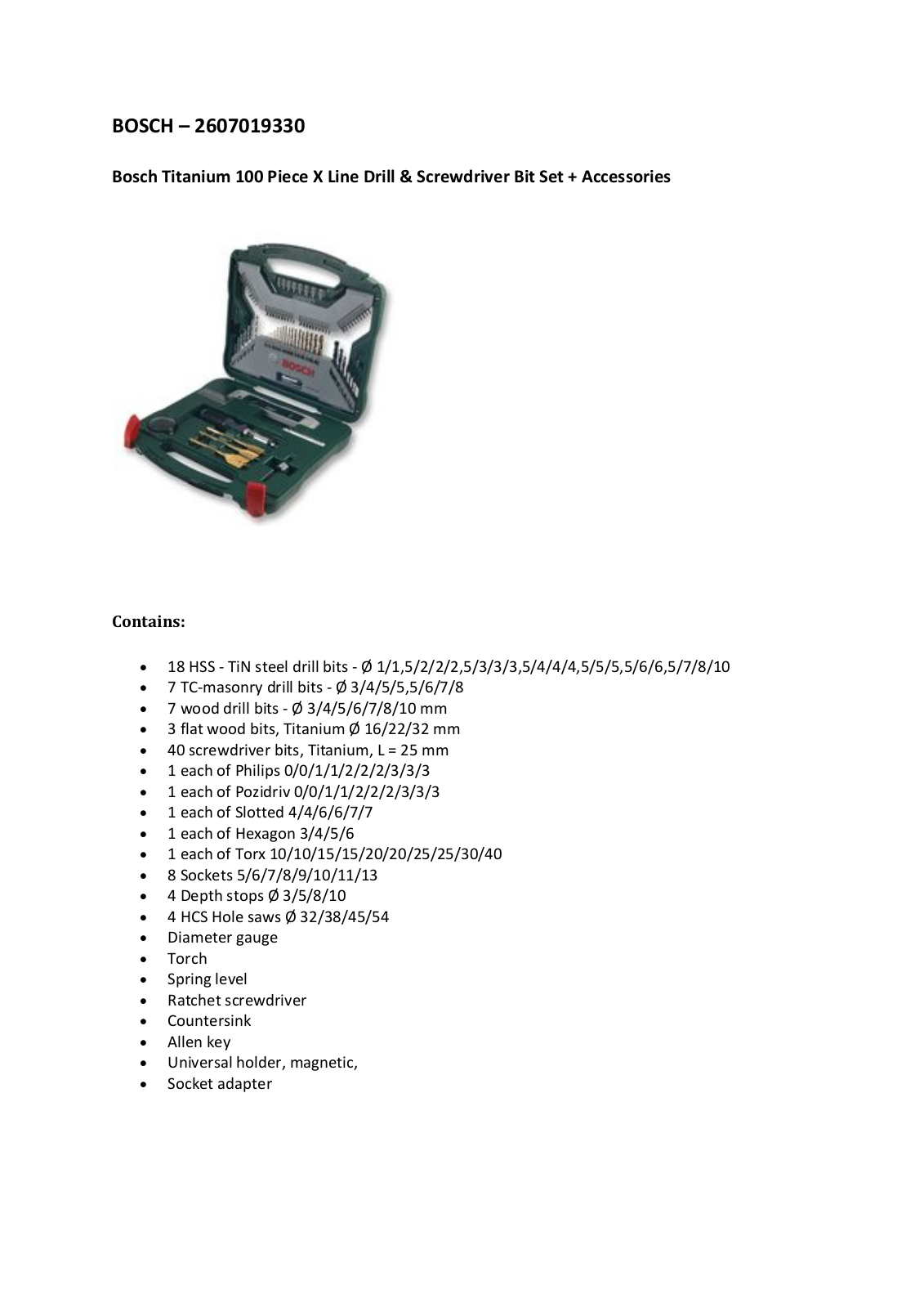 BOSCH 2607019330 User Manual