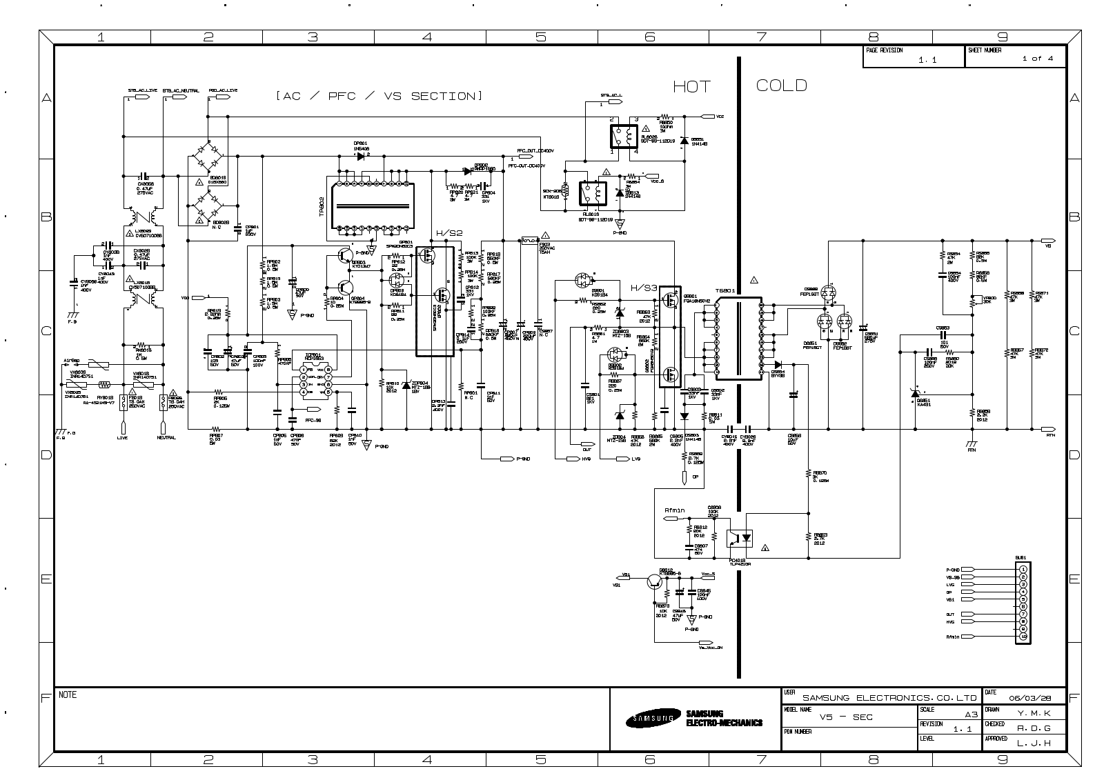 Samsung BN94-03052A, PSPF441A01 Schematic