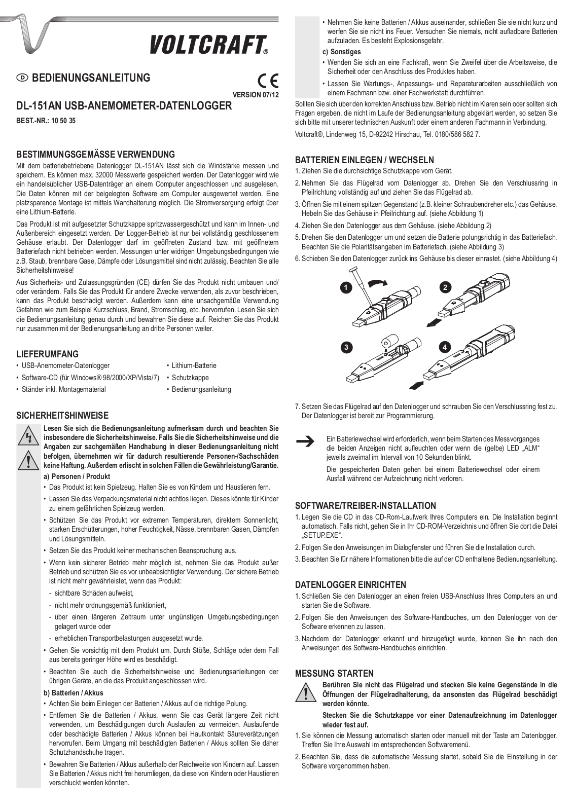 VOLTCRAFT DL-151AN User guide