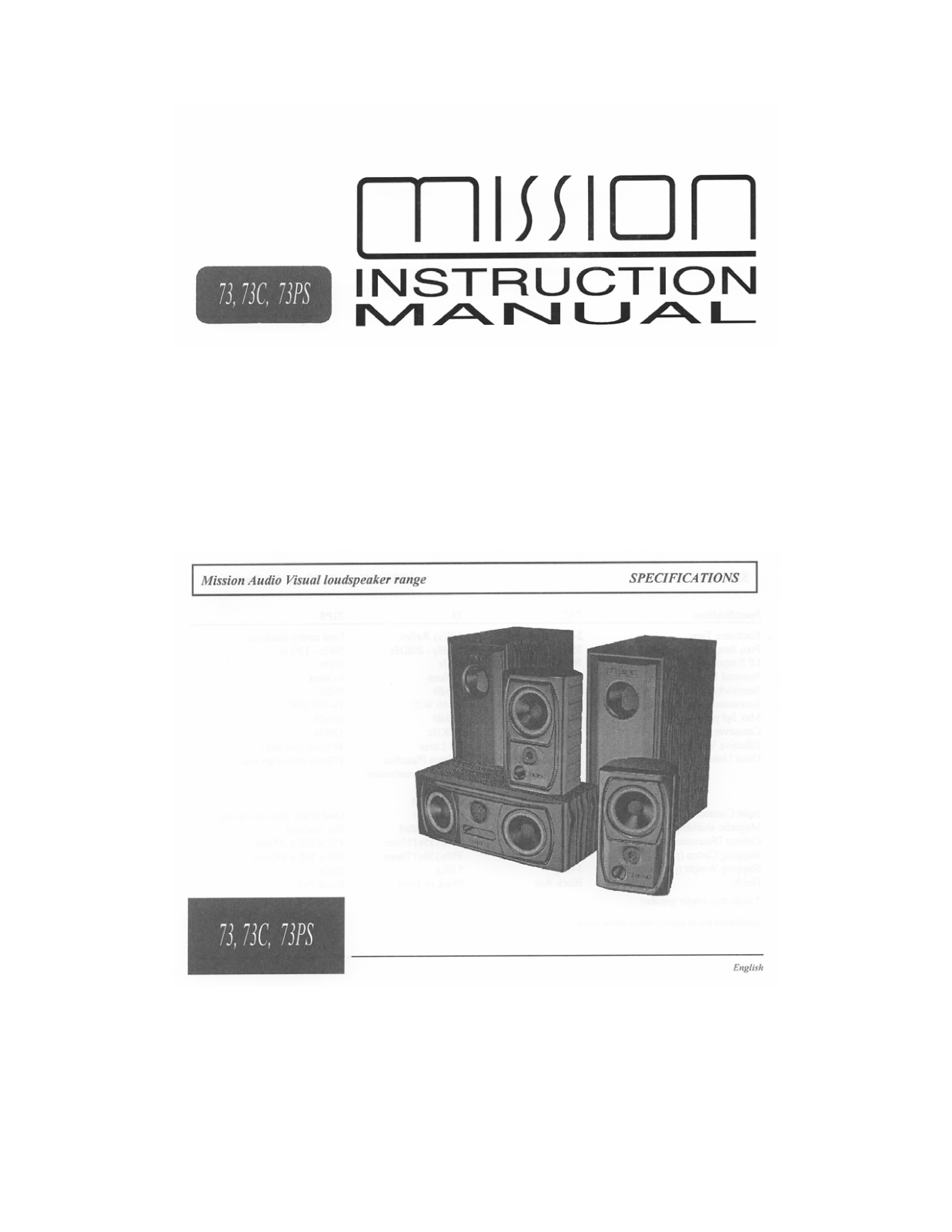 Mission 73 Owners manual