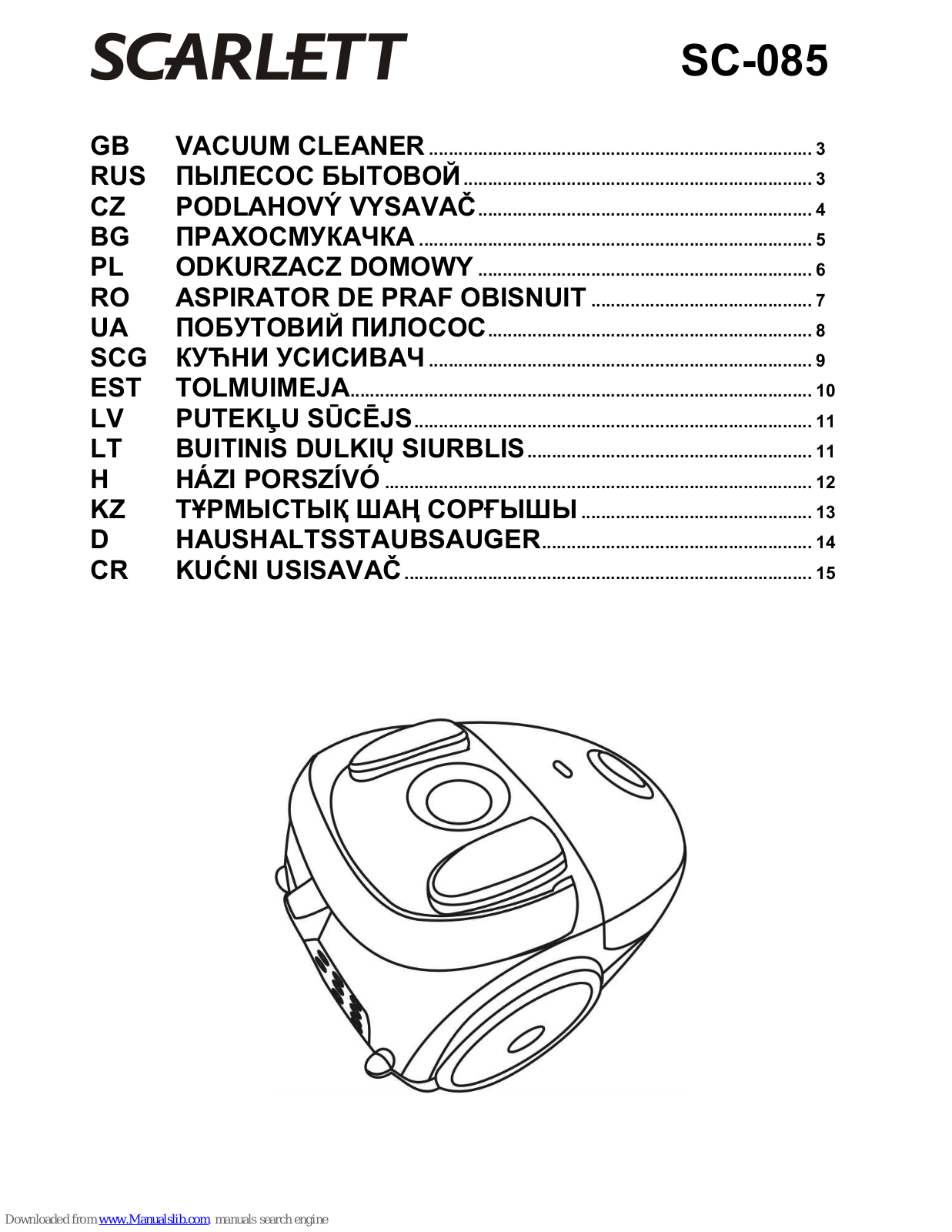 Scarlett SC-085,SC-088 Instruction Manual