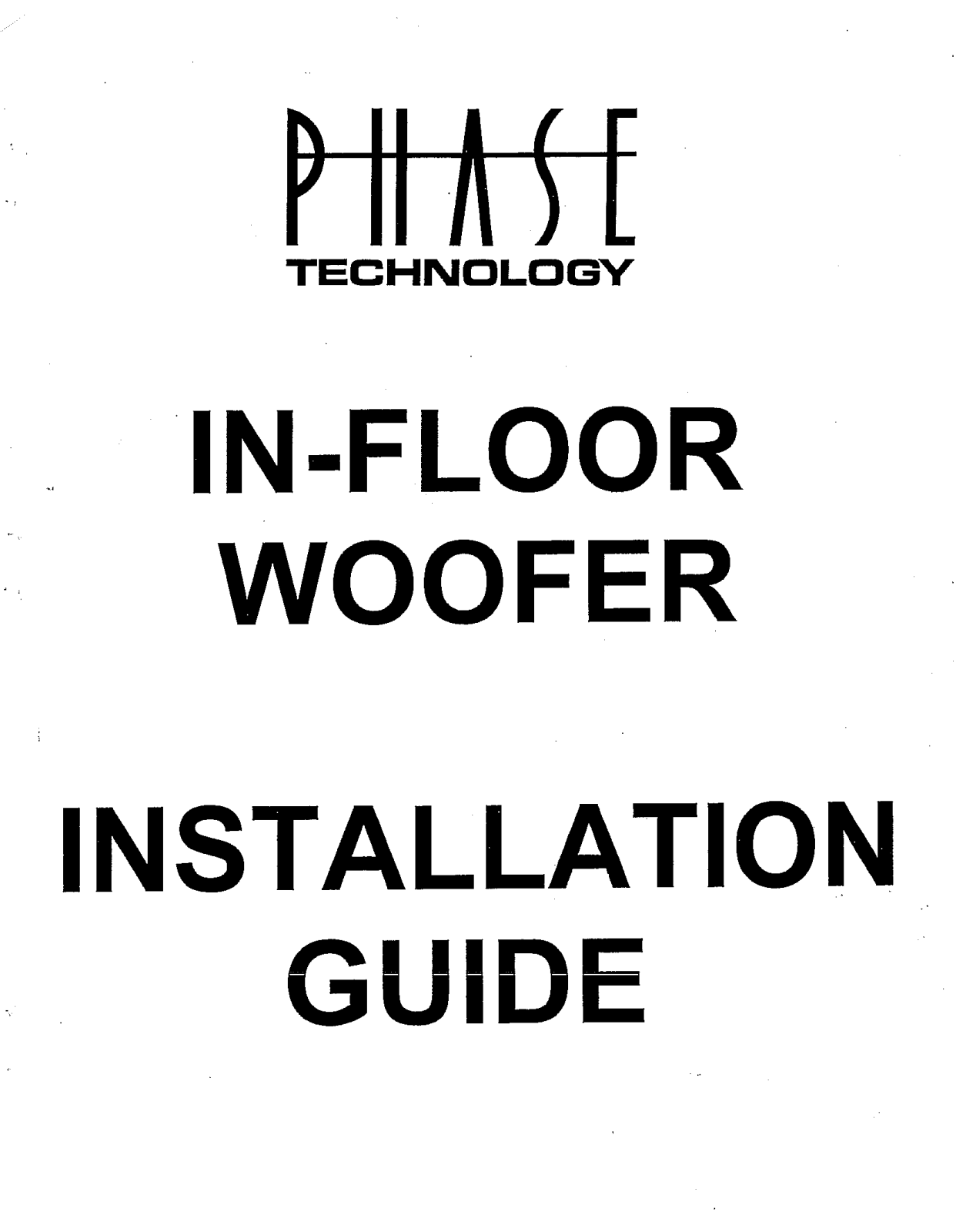 Phase CI-MM7F Owner's Manual