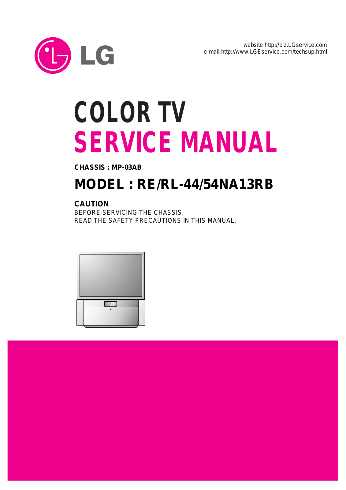 LG RE, RL-44, RE-54NA13RB Service Manual