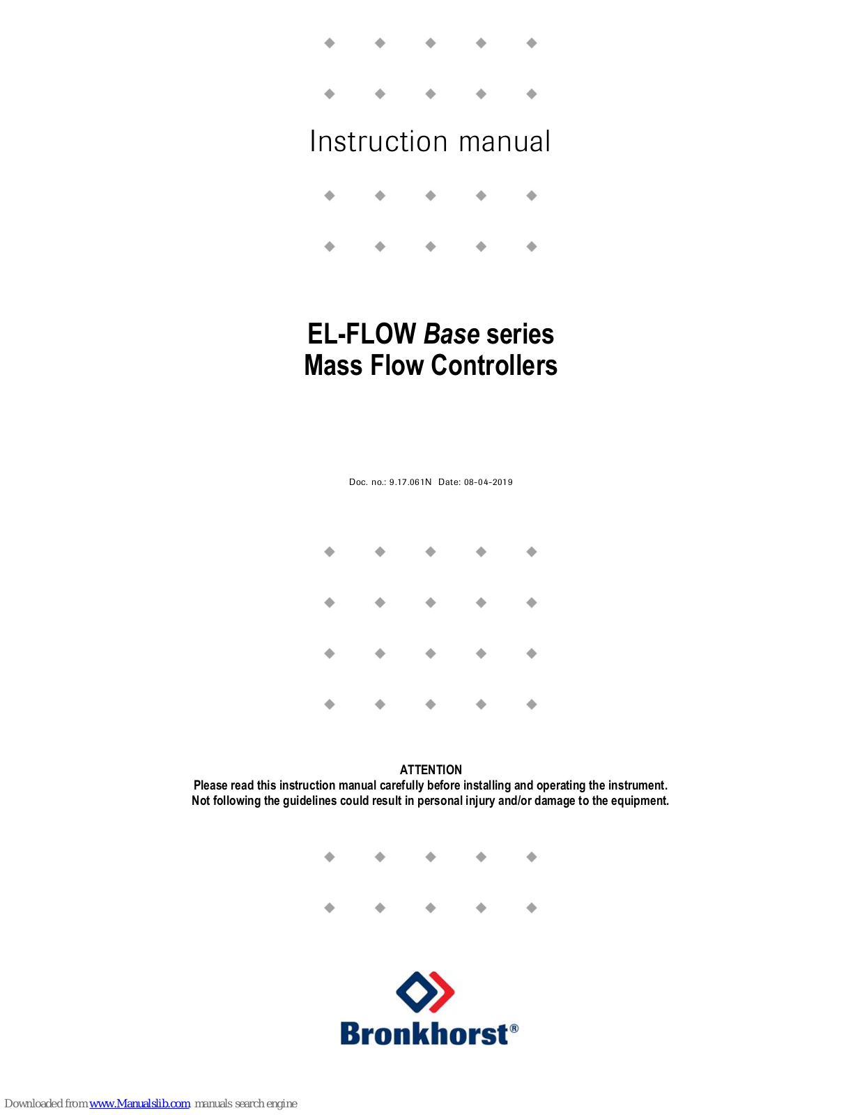 BRONKHORST EL-FLOW Base Series, EL-FLOW Base F-201CB, EL-FLOW Base F-201AB, EL-FLOW Base F-202BB Instruction Manual - ManualMachine.com