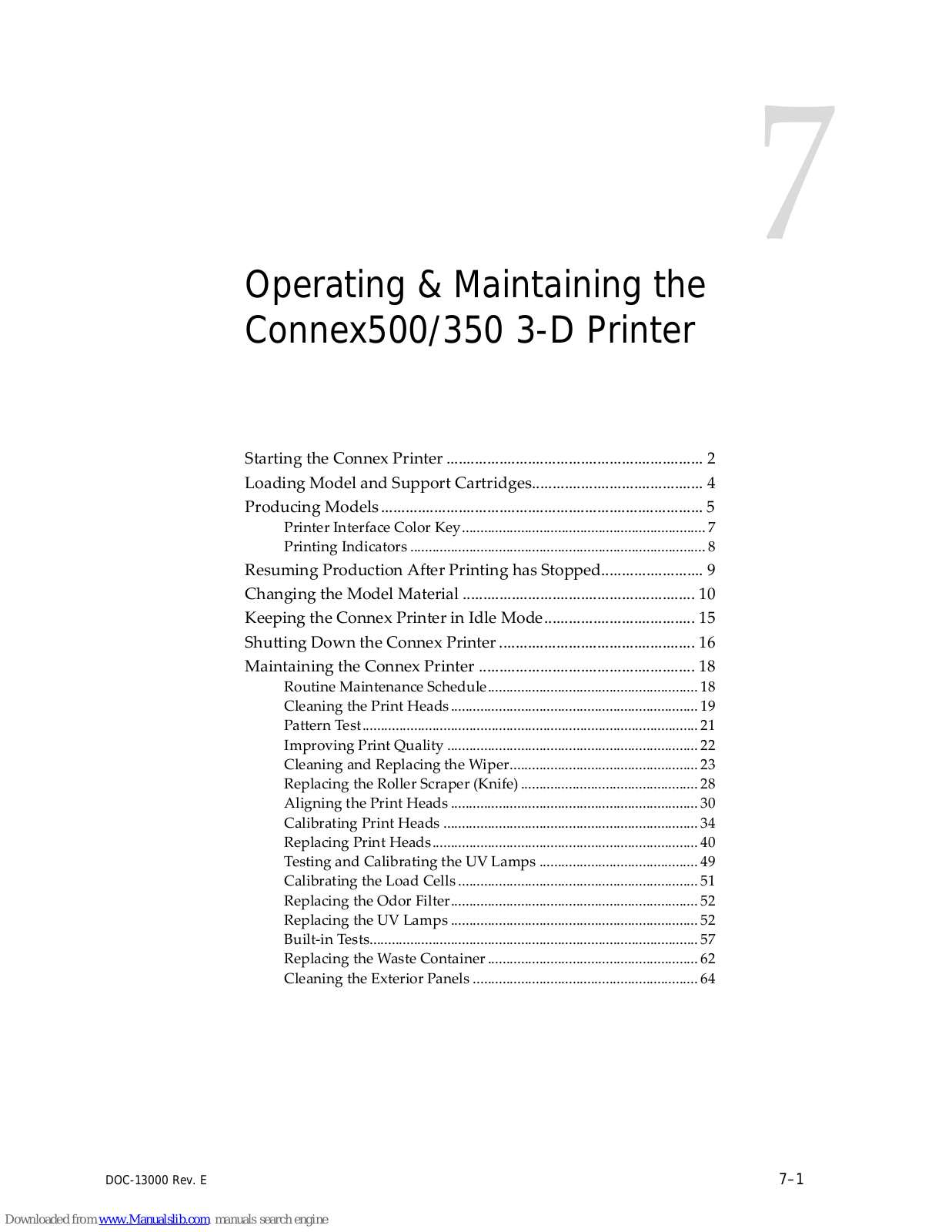Connex Connex500, Connex350 Operating & Maintenance Manual - ManualMachine.com