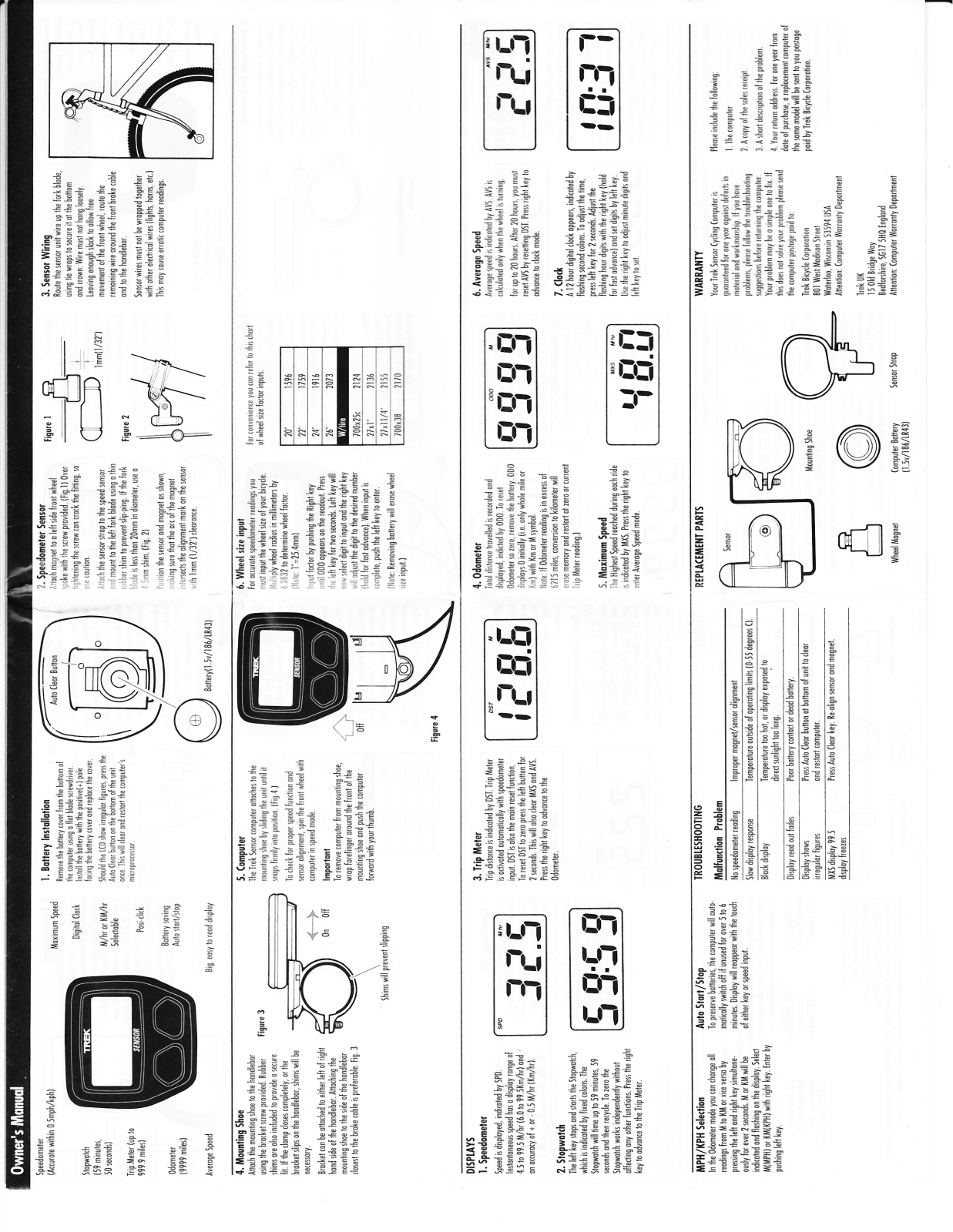 Trek SENSOR User Manual - ManualMachine.com