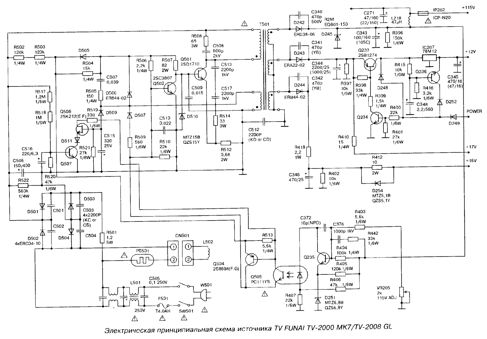 Funai TV-2000 MK7 Schematics