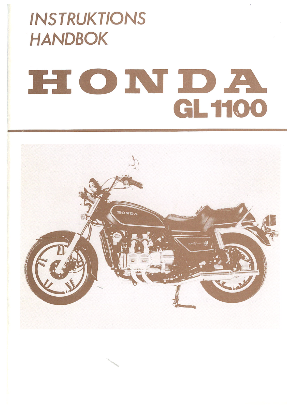 Honda GL 1100 User Manual