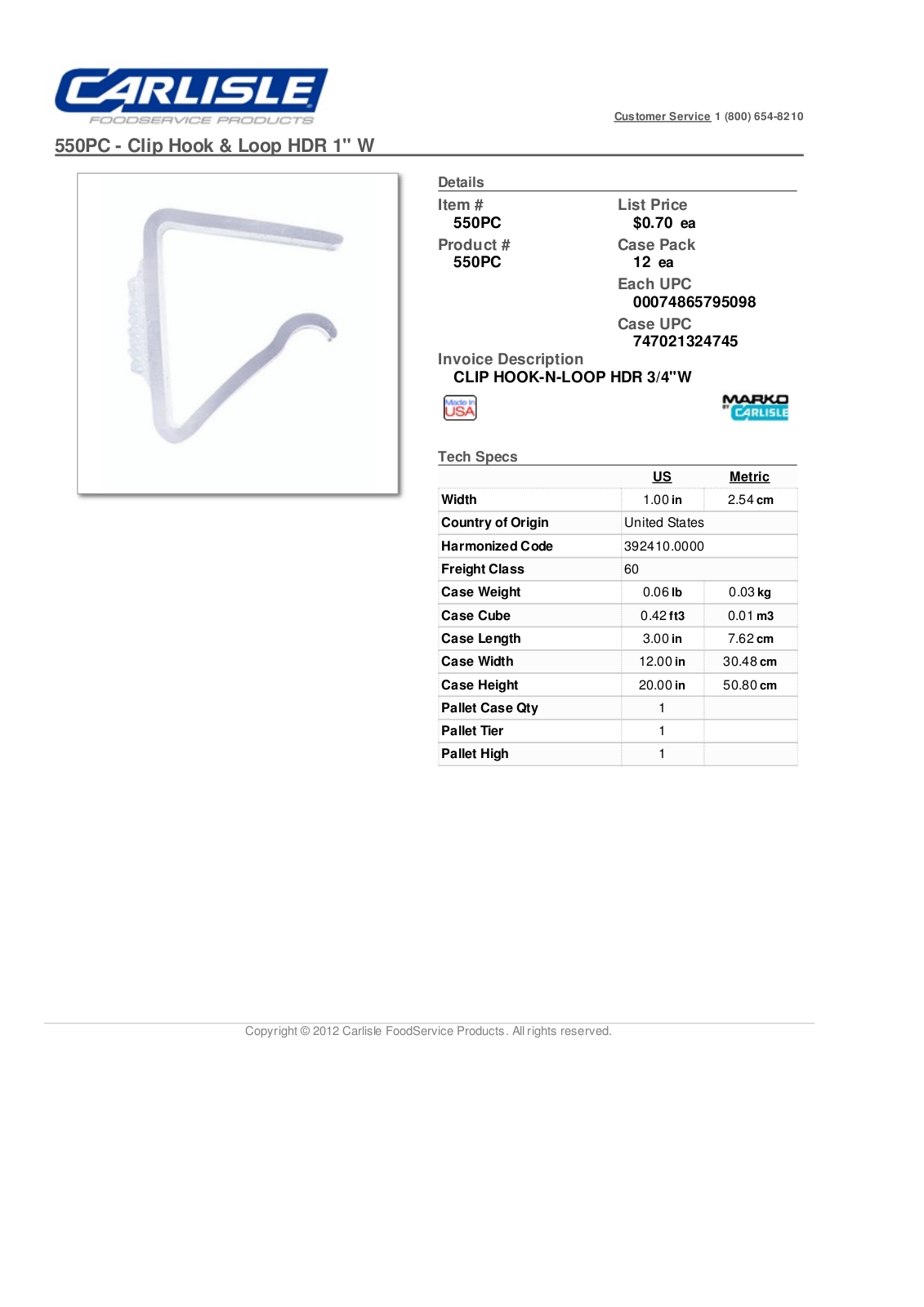 Carlisle 550PC User Manual - ManualMachine.com