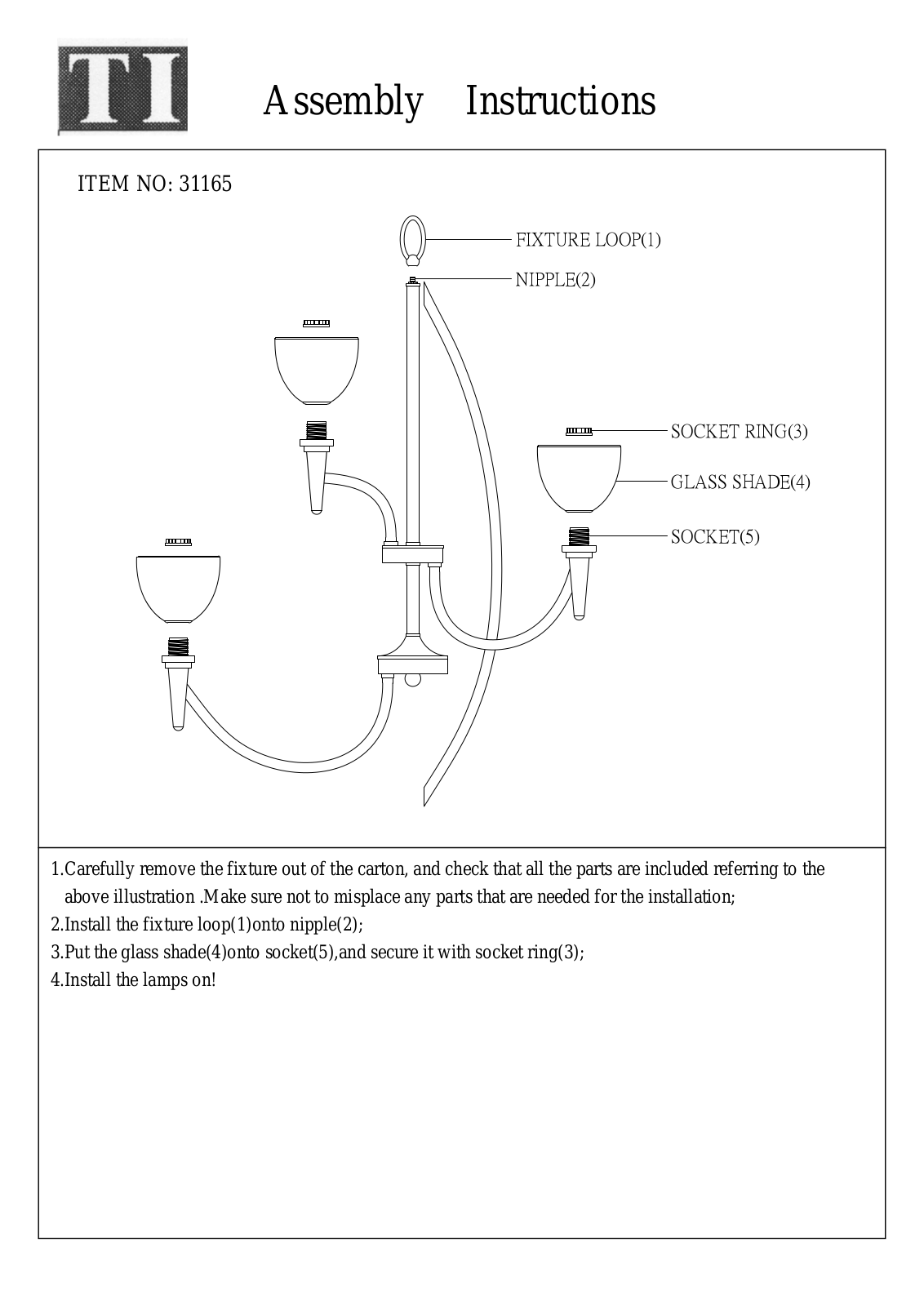 Triarch 31165 User Manual