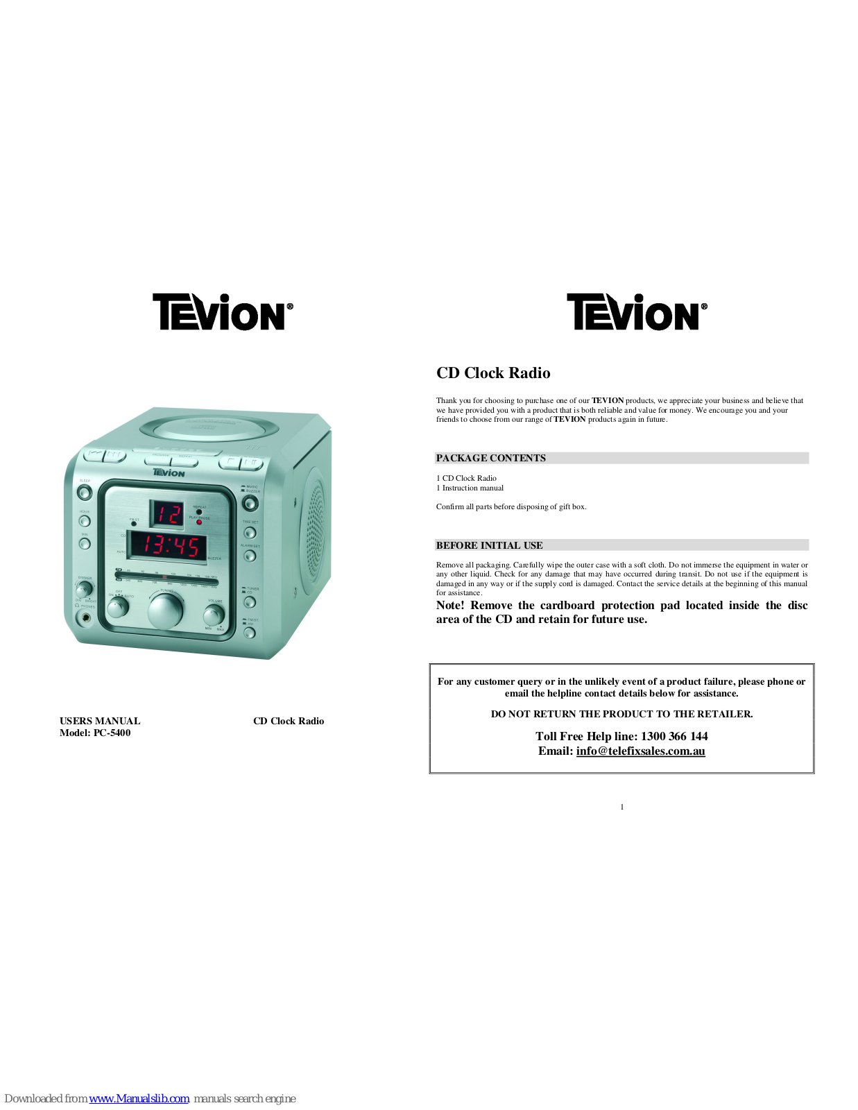 Tevion PC-5400 User Manual