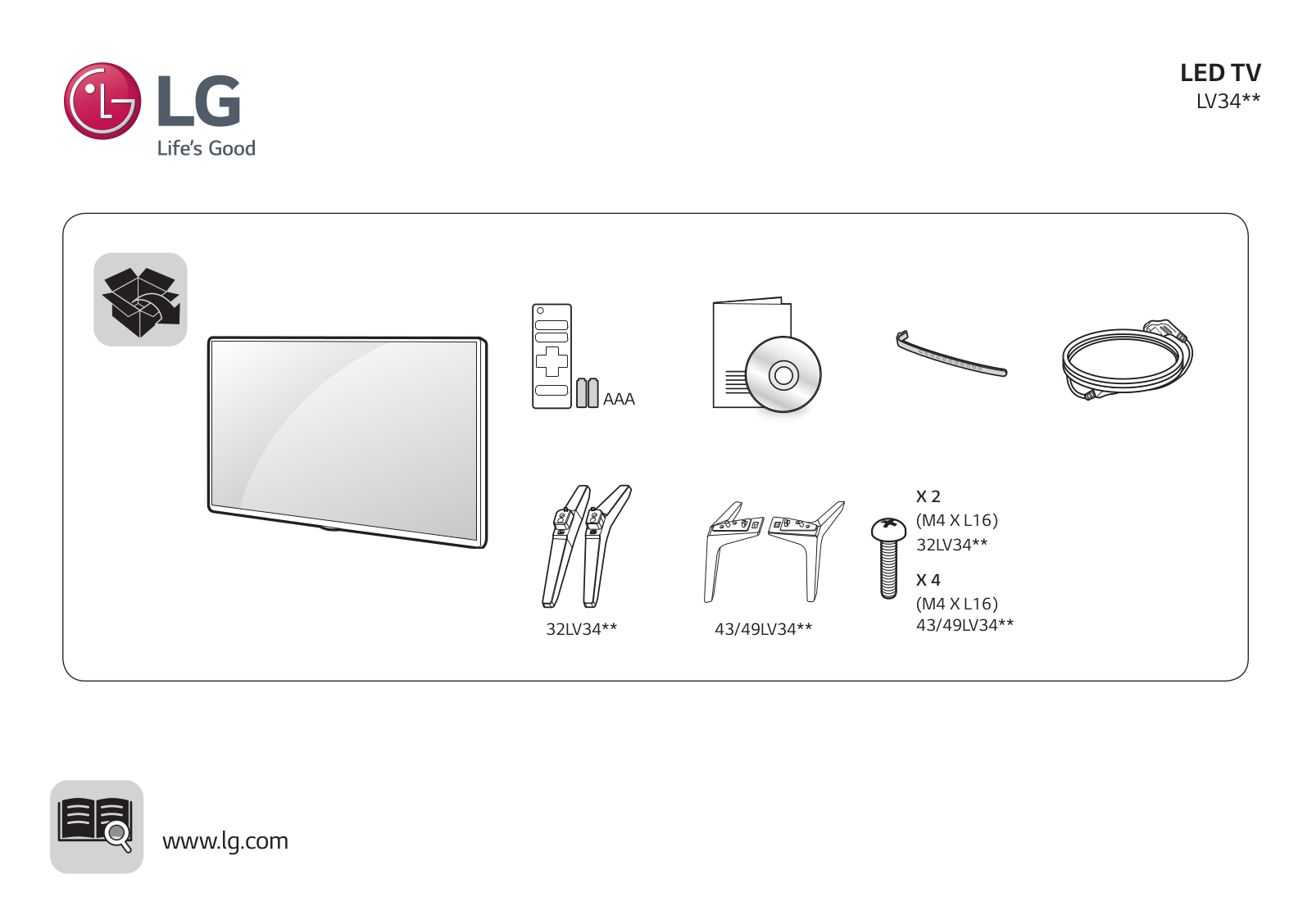 LG 32LV340C, 49LV340H Owner’s Manual