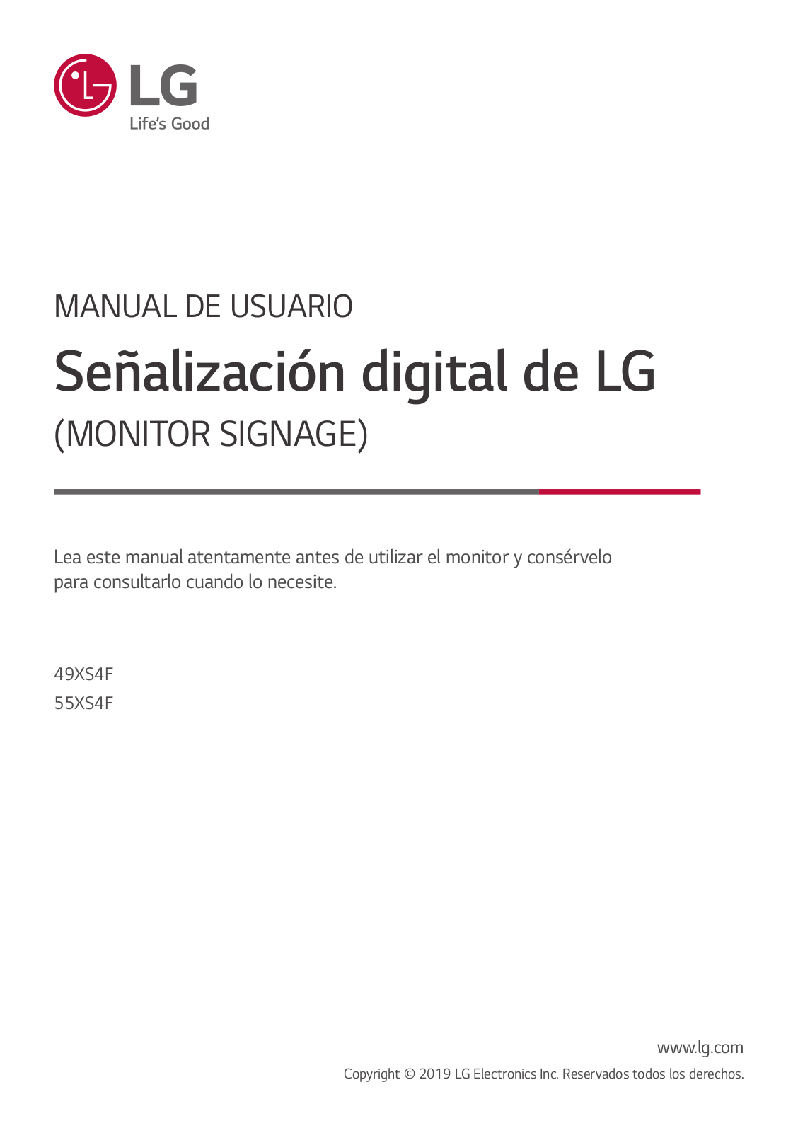 LG 49XS4F-B User Manual