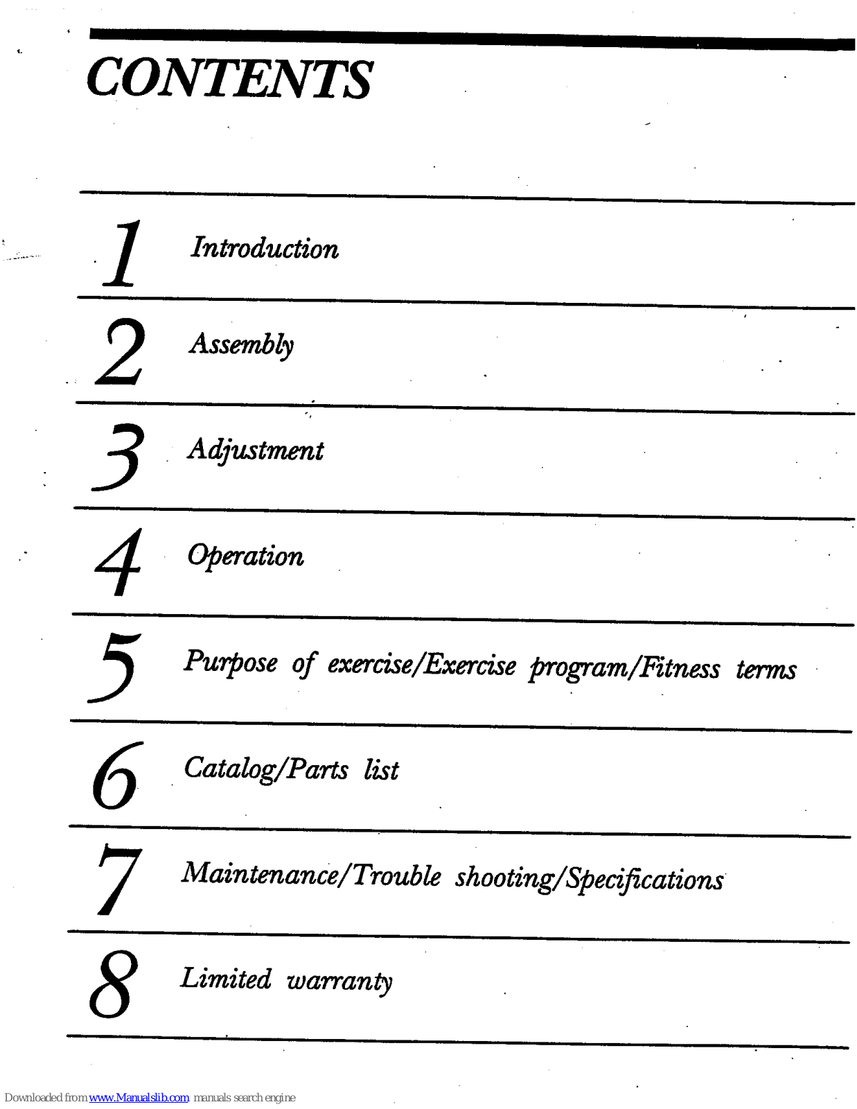 Hoist Fitness HR1 Assembly Manual