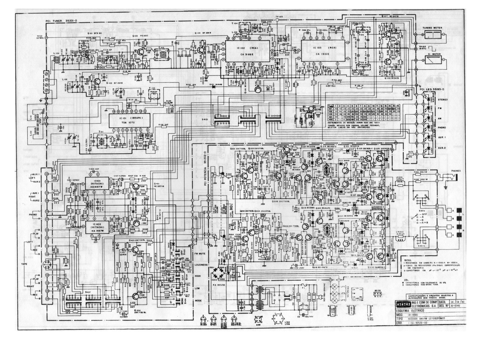 CCE SR4000 Schematic