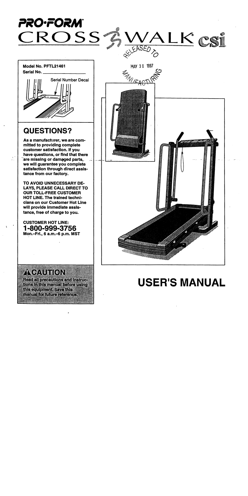 ProForm PFTL21461 User Manual