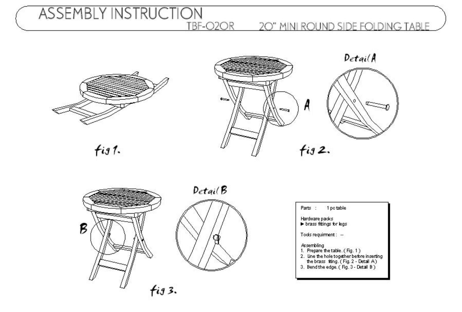 Anderson TBF020R Assembly Guide - ManualMachine.com