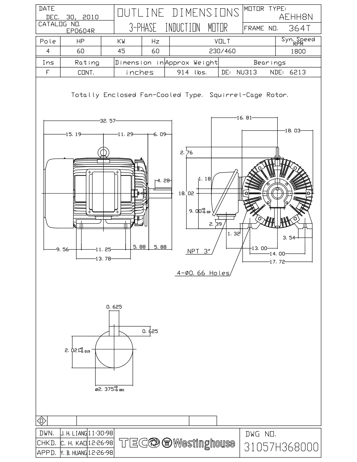 Teco EP0604R Reference Drawing