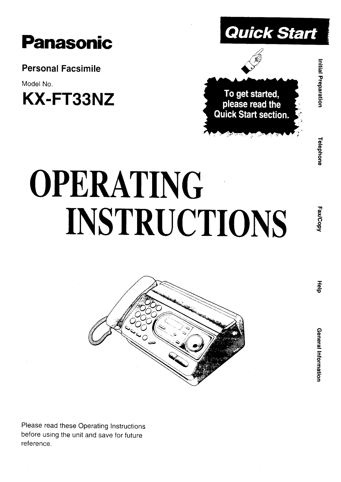 Panasonic KX-FT33NZ User Manual