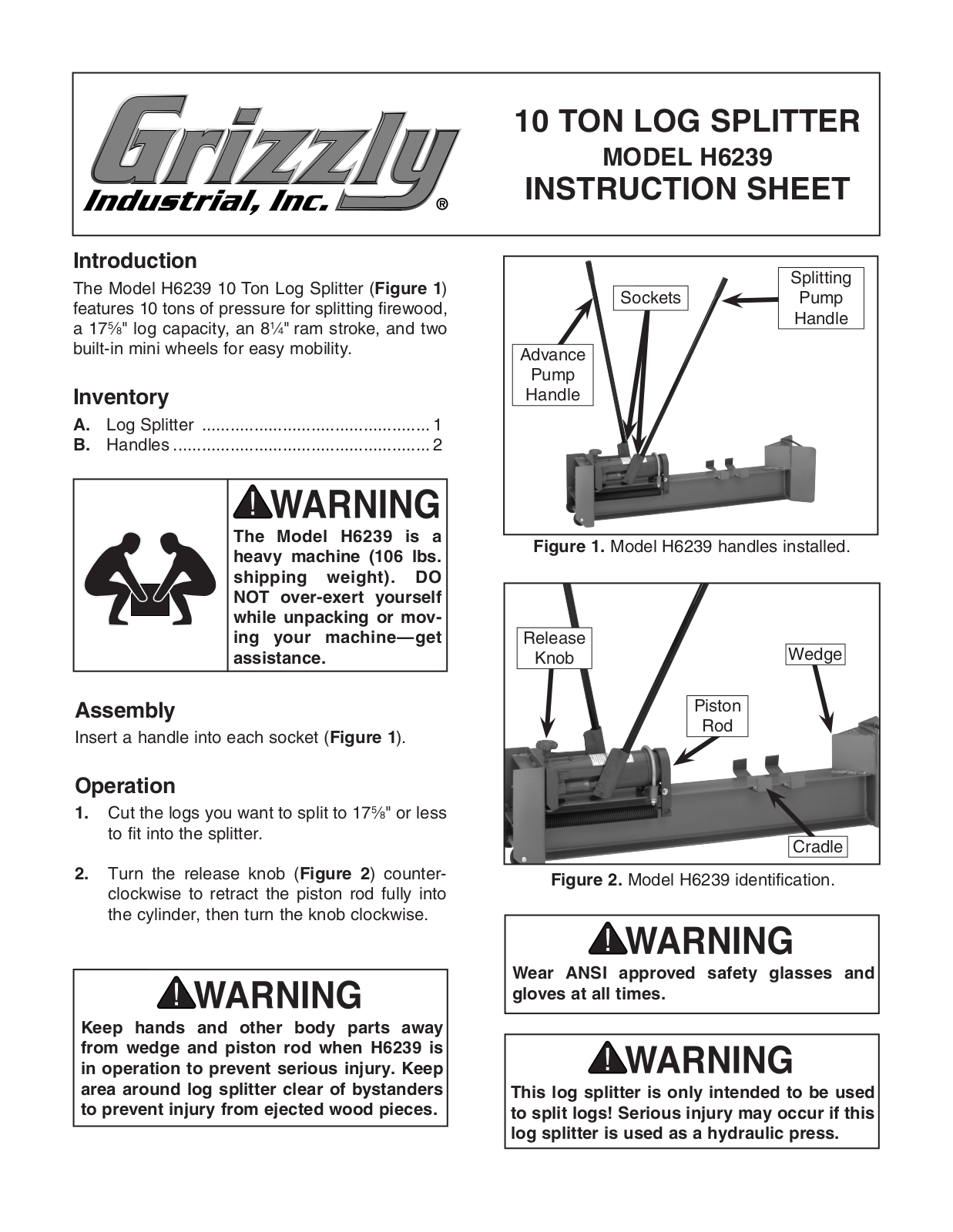 Grizzly H6239 User Manual