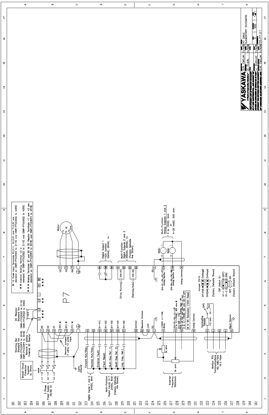 Yaskawa CIMR-P7U Wiring Diagrams