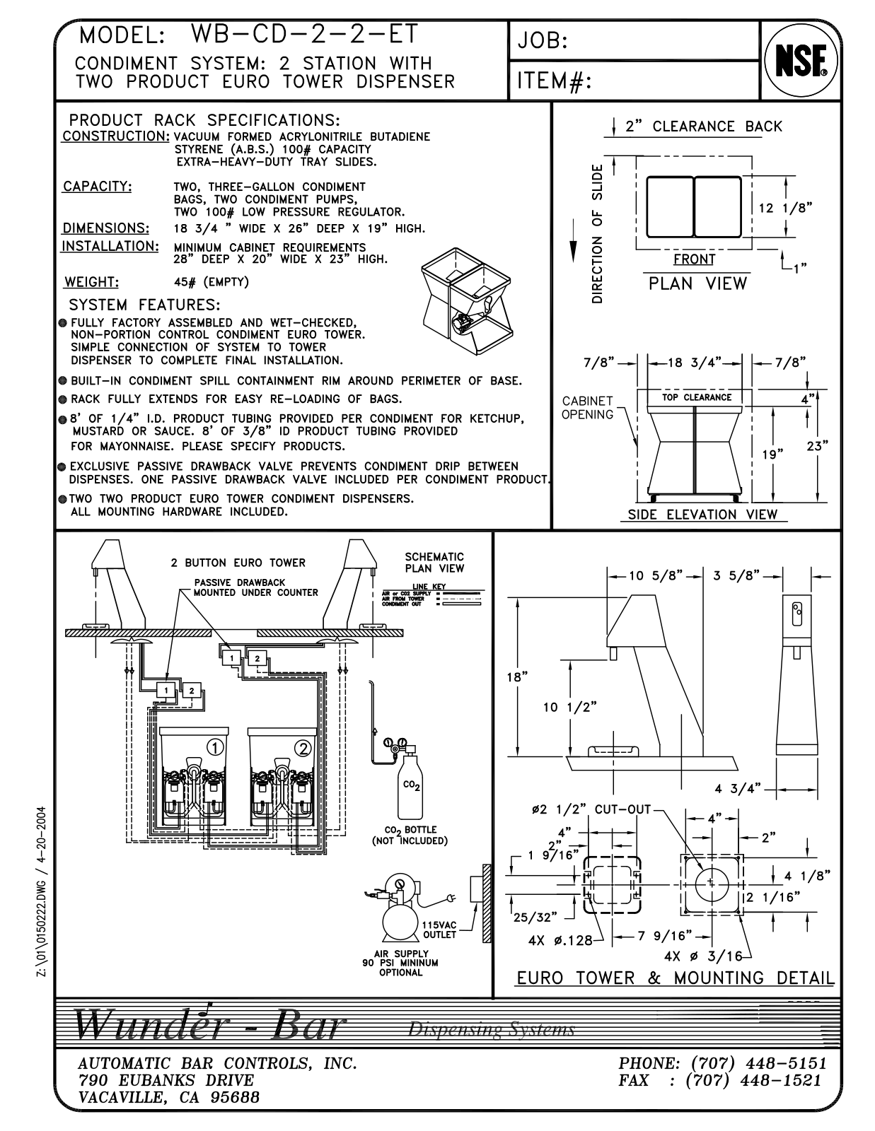 Wunder Bar WB-CD-2-2-ET User Manual