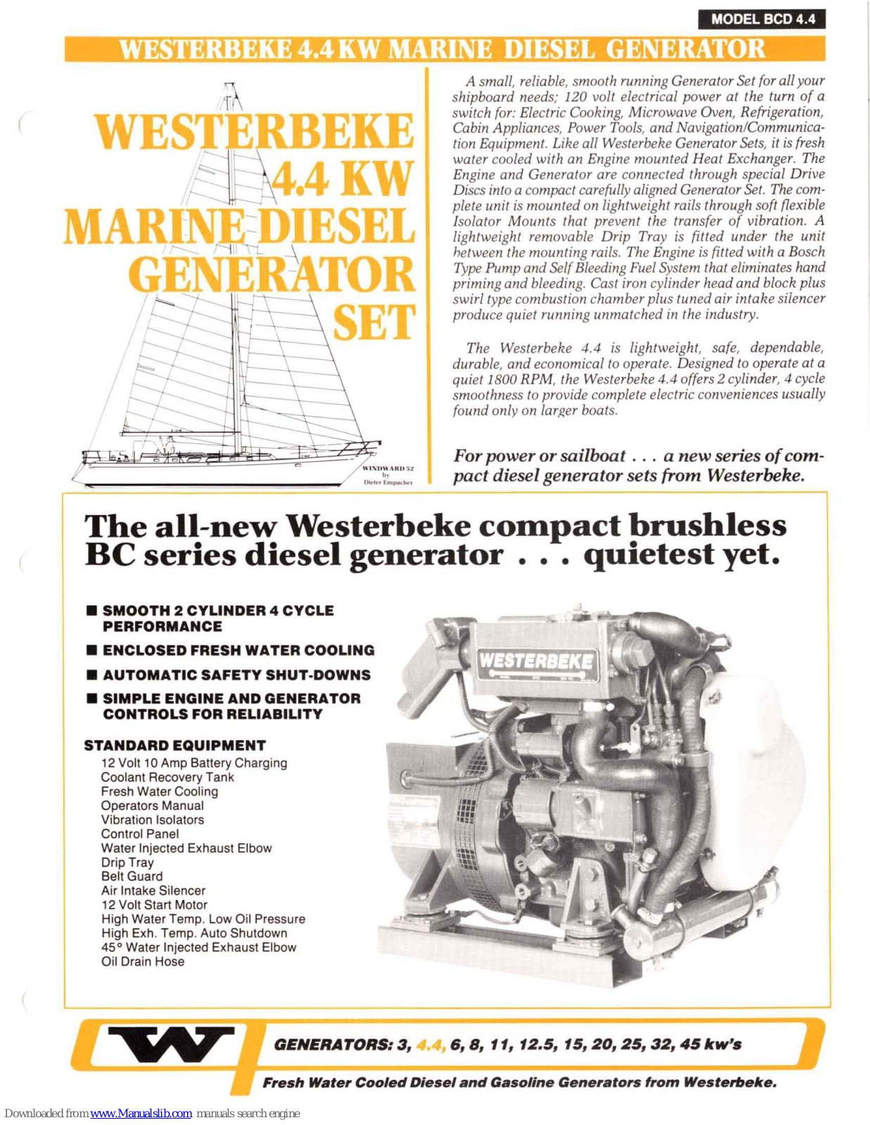 Westerbeke BCD 4.4, BCD 4.4-614 Quick Start Quide - ManualMachine.com