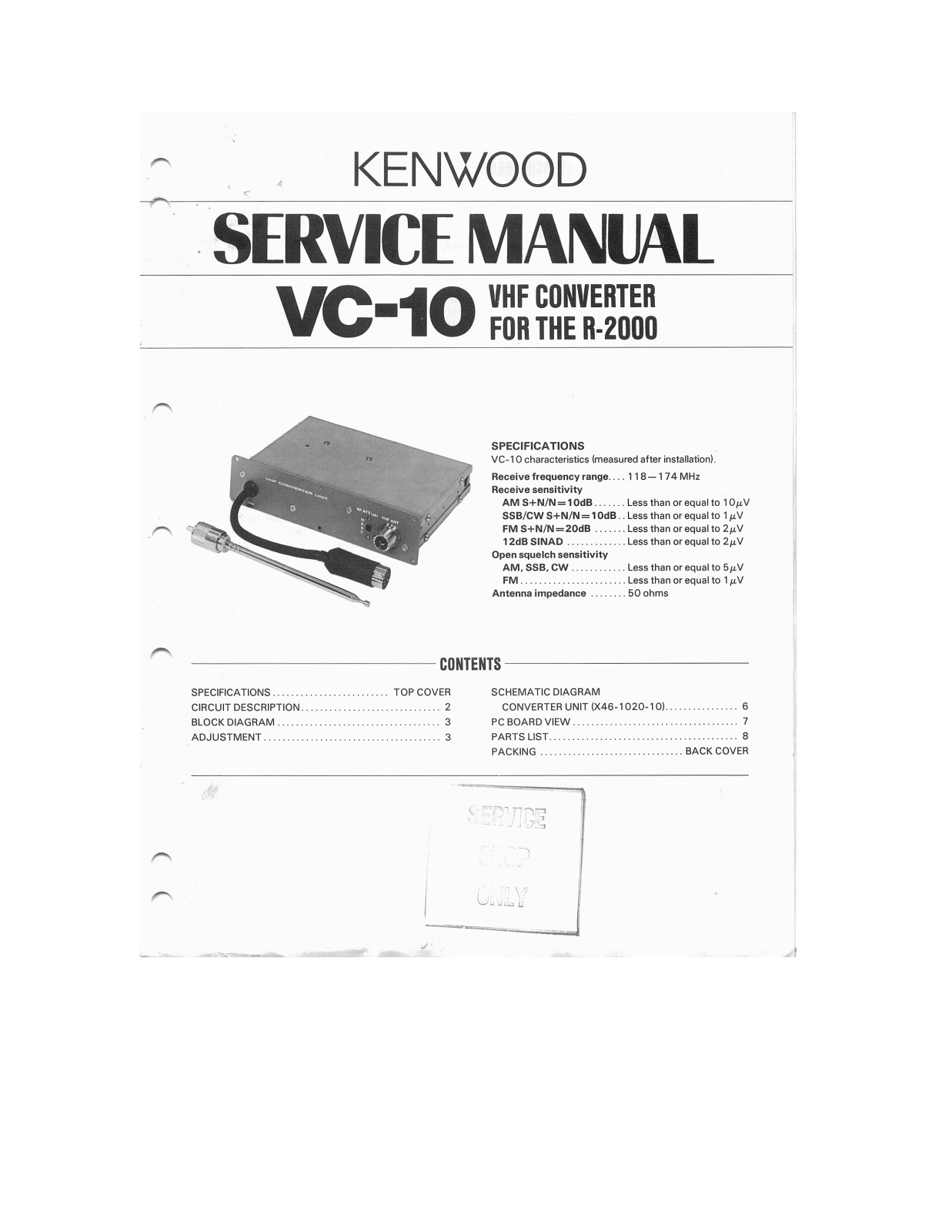 Kenwood VC-10 User Manual