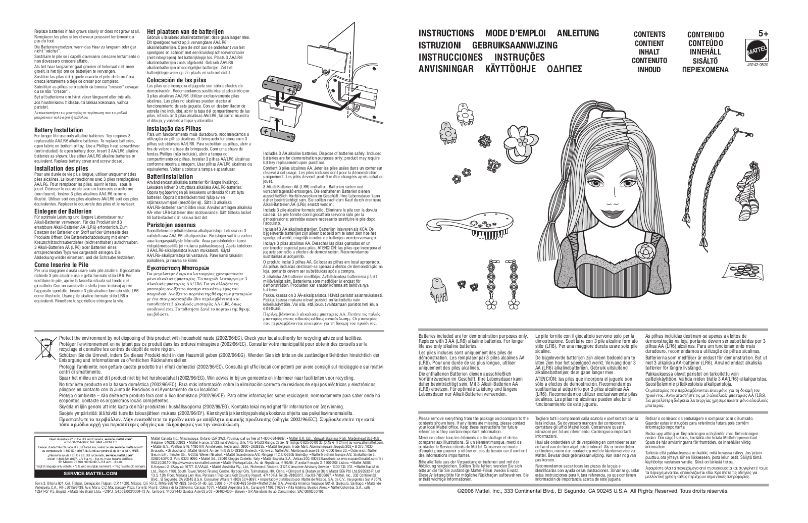 Fisher-Price J9243 Instruction Sheet