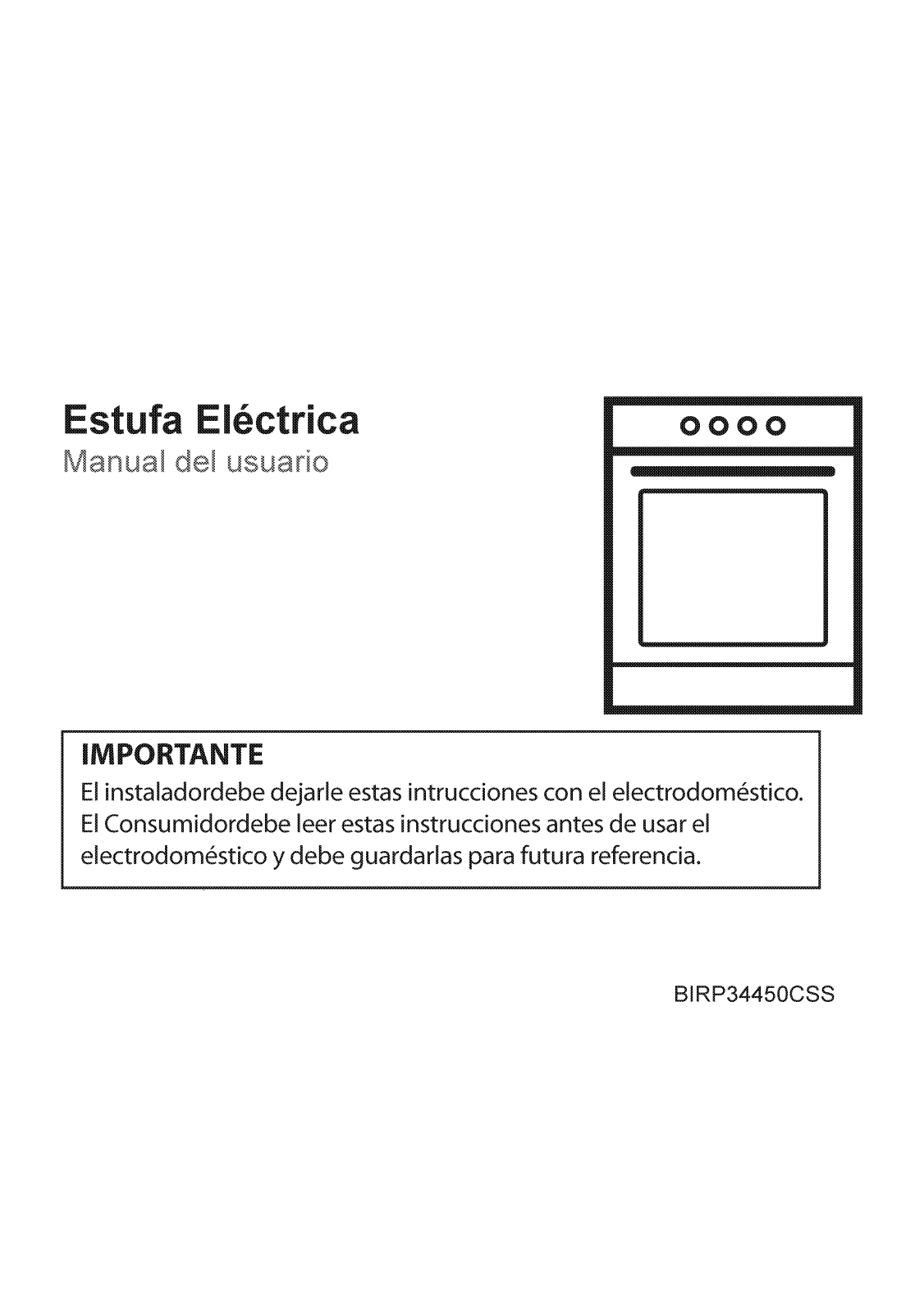 Blomberg BIRP34450SS User Manual