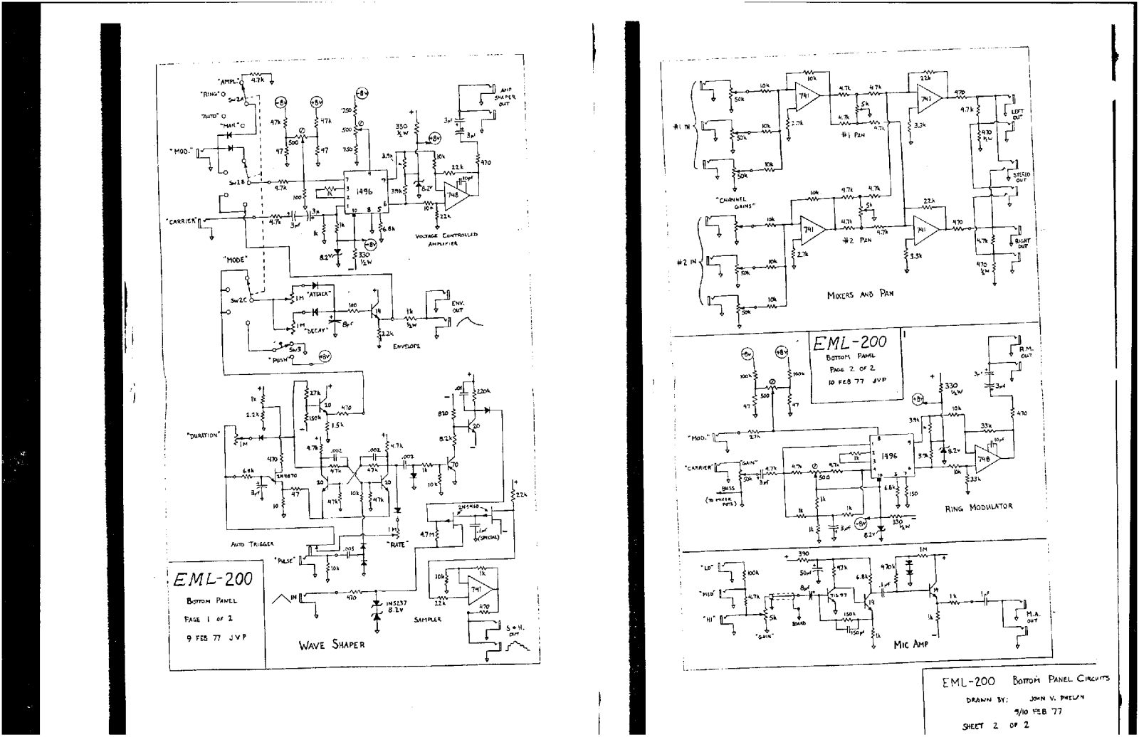 Electronic Music Laboratories ElectroComp 200 Schematics