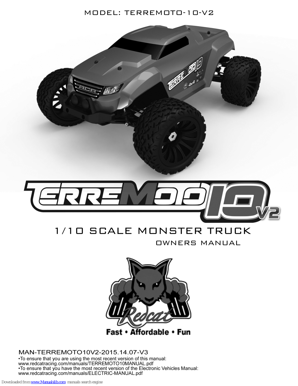 REDCAT TERREMOTO-10-V2 Owner's Manual