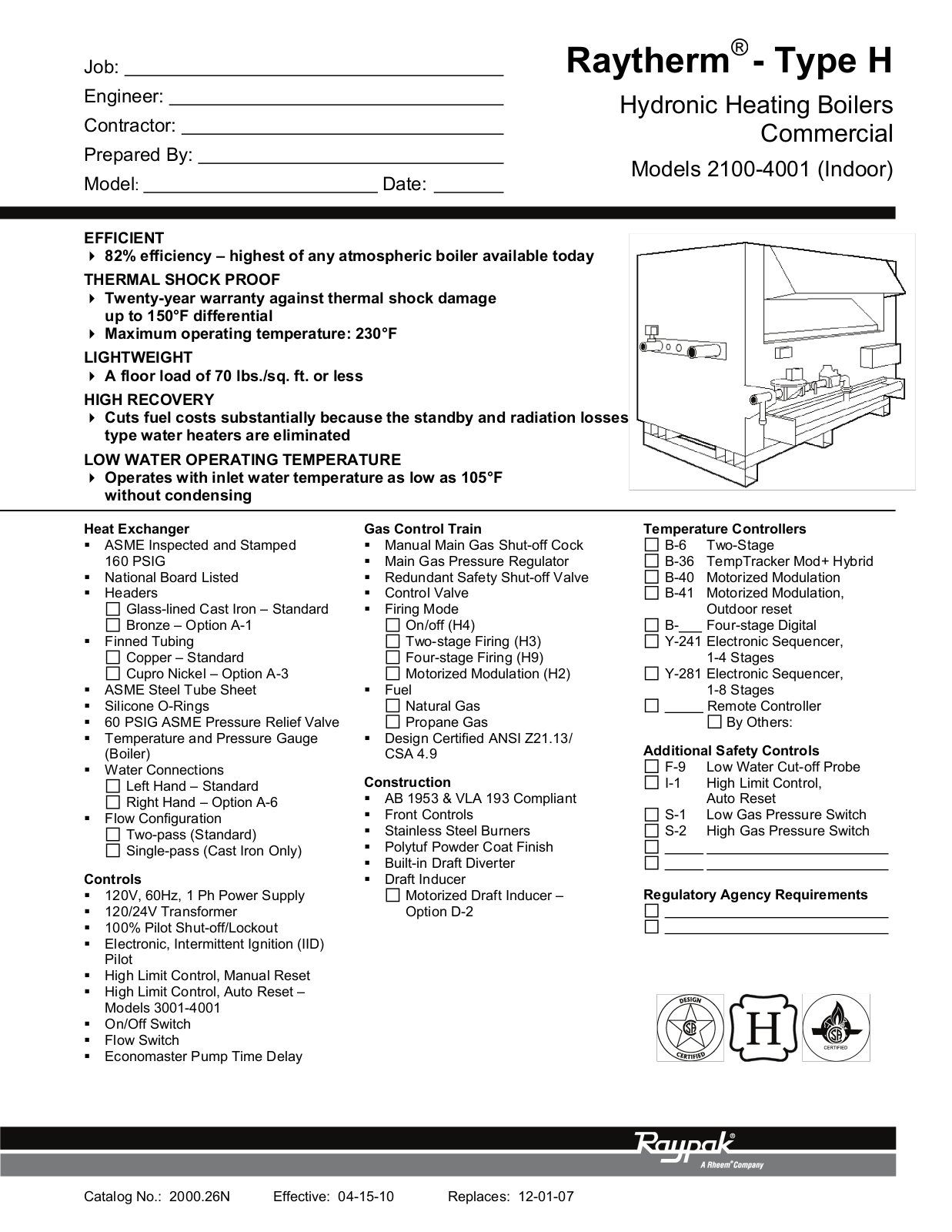 Raypak H-2500 User Manual