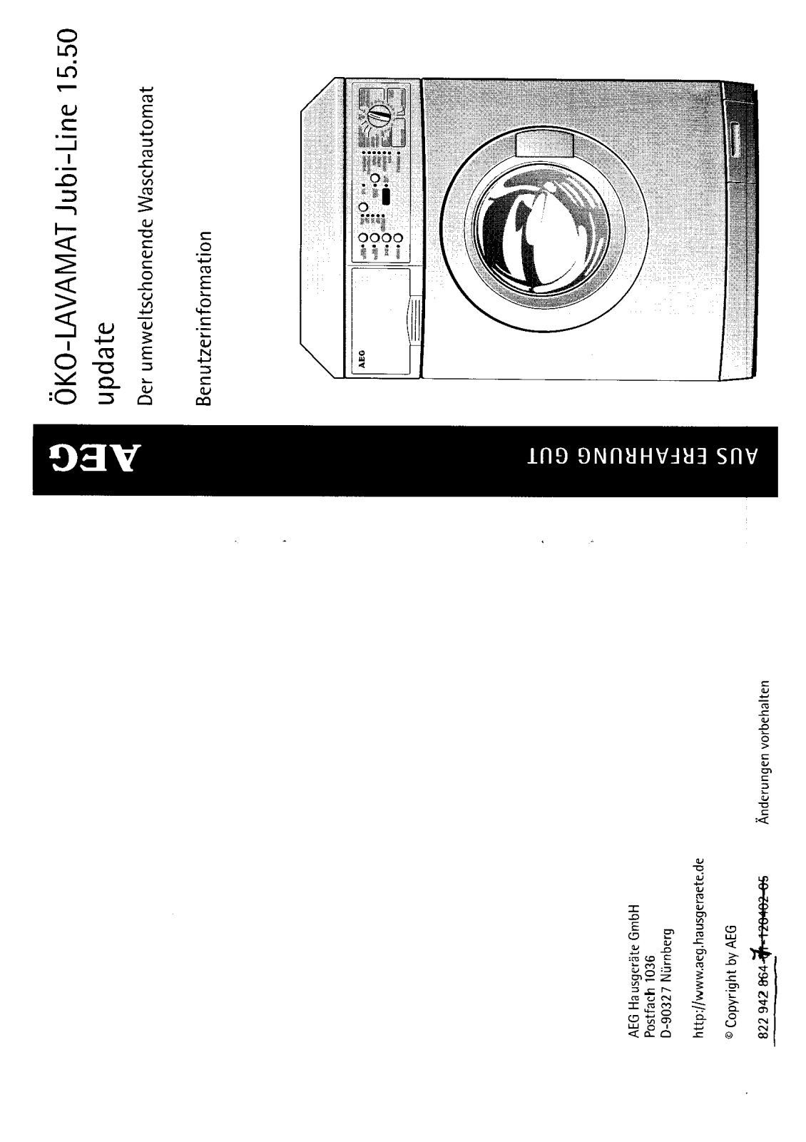 AEG LAVAMAT Jubi-Line 15.50 User Manual