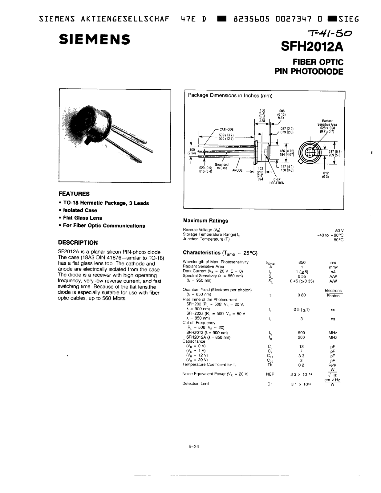 Siemens SFH2012A User Manual