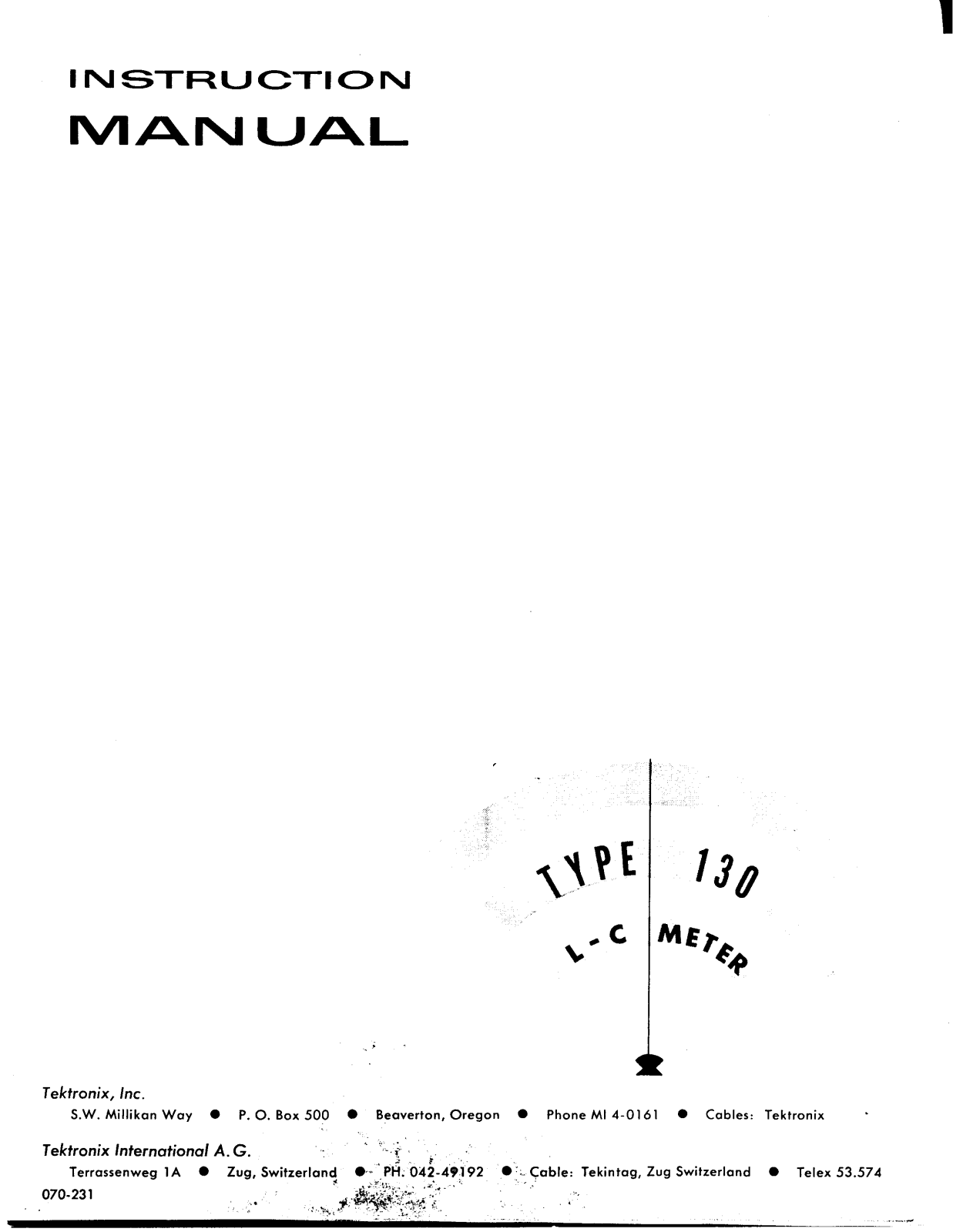 Tektronix Type 130 Instruction Manual