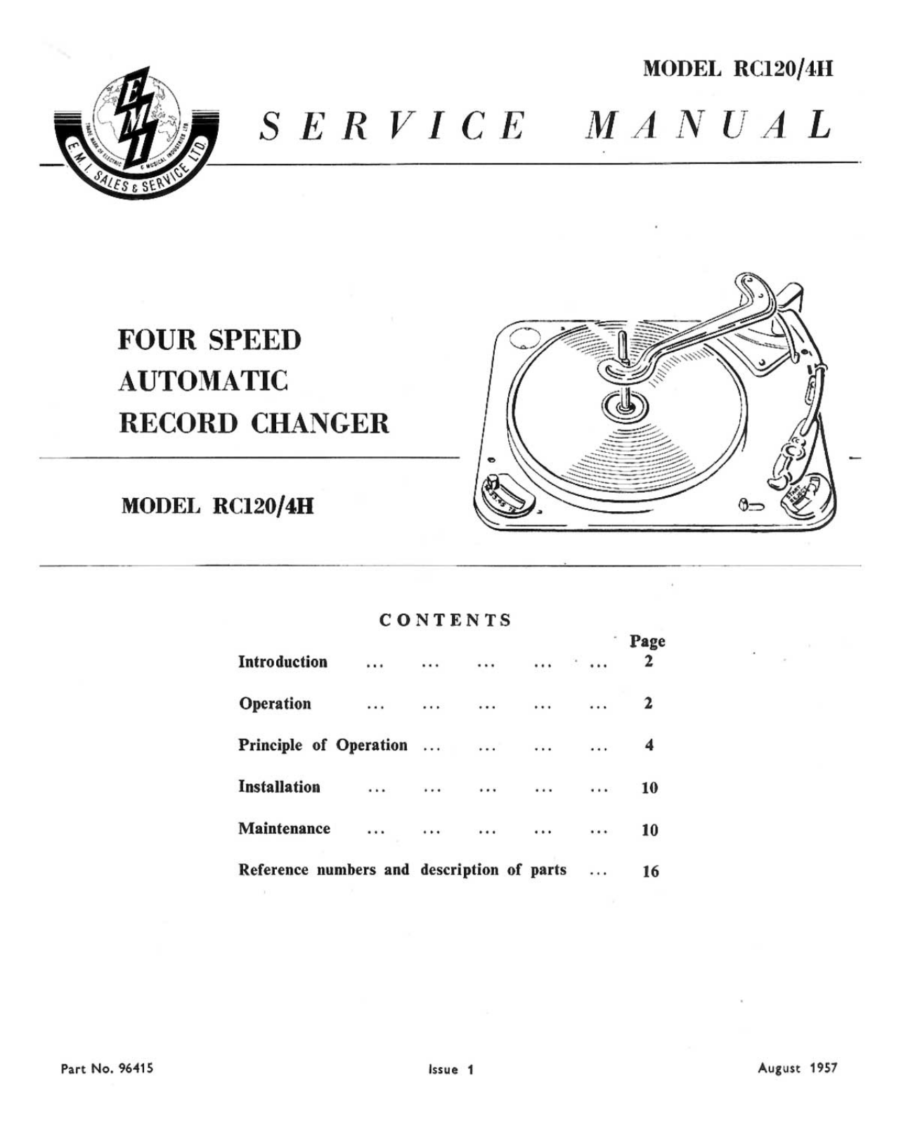 EMI RC-120-4-H Service manual