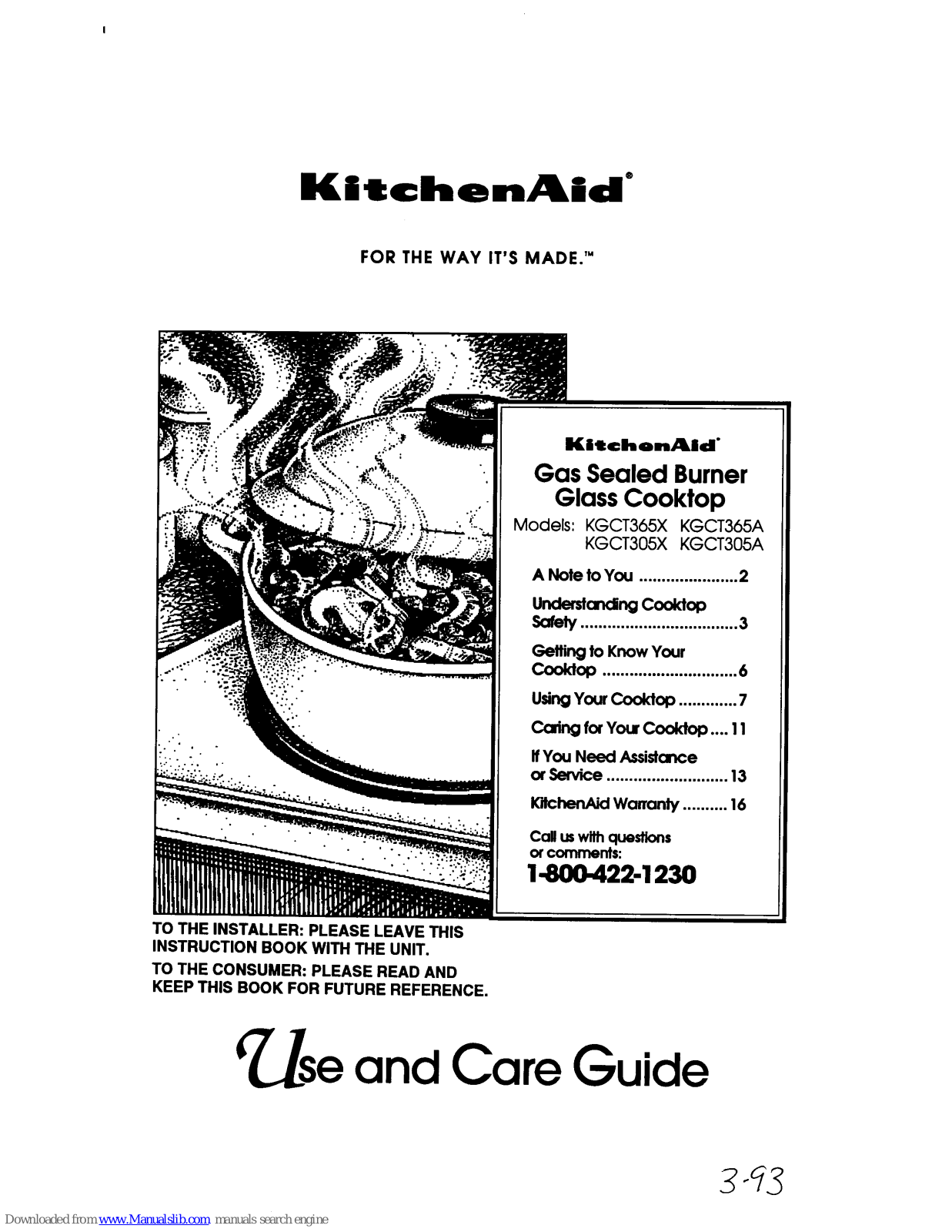 KitchenAid KGCT365A, KGCT305X, KGCT305A Use And Care Manual