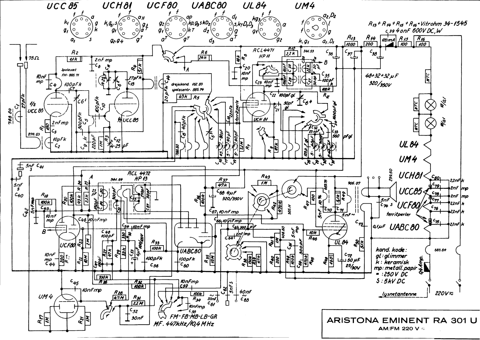 Aristona Eminent RA301U Schematic