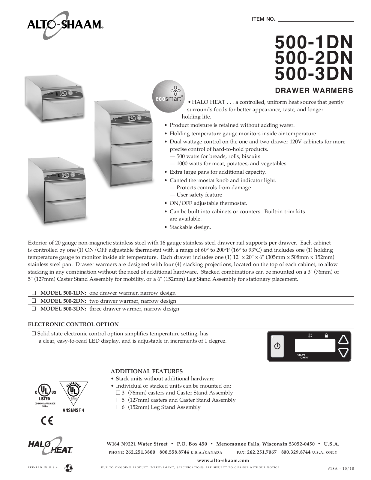 Alto-shaam 500-3DN User Manual