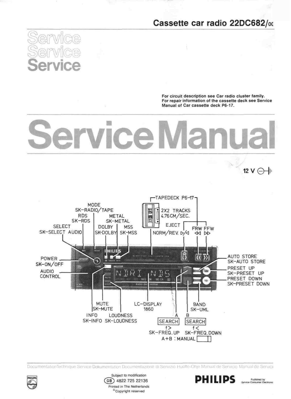 Philips 22-DC-682 Service Manual